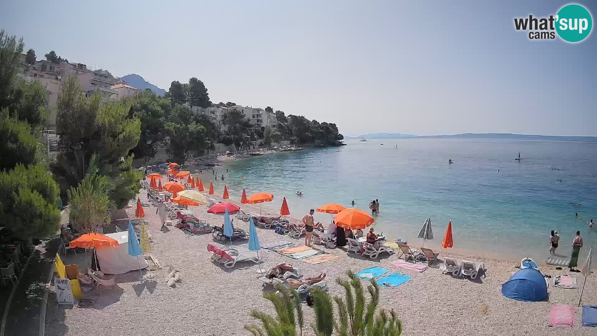 Web kamera Plaža Lučica Brela – Pogled uživo na jadransku obalu