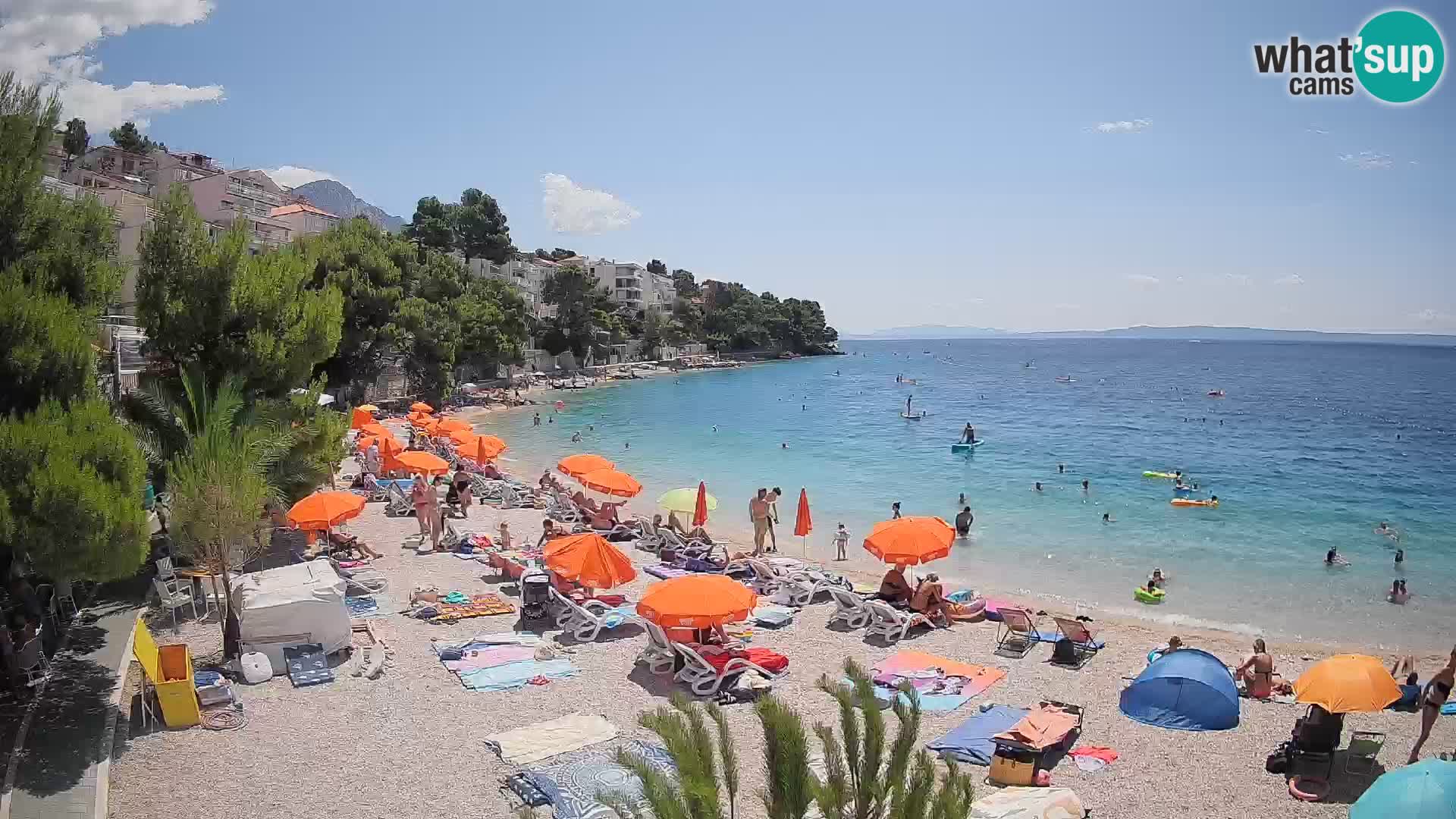 Webcam Playa Lučica Brela – Vista en directo de la costa adriática