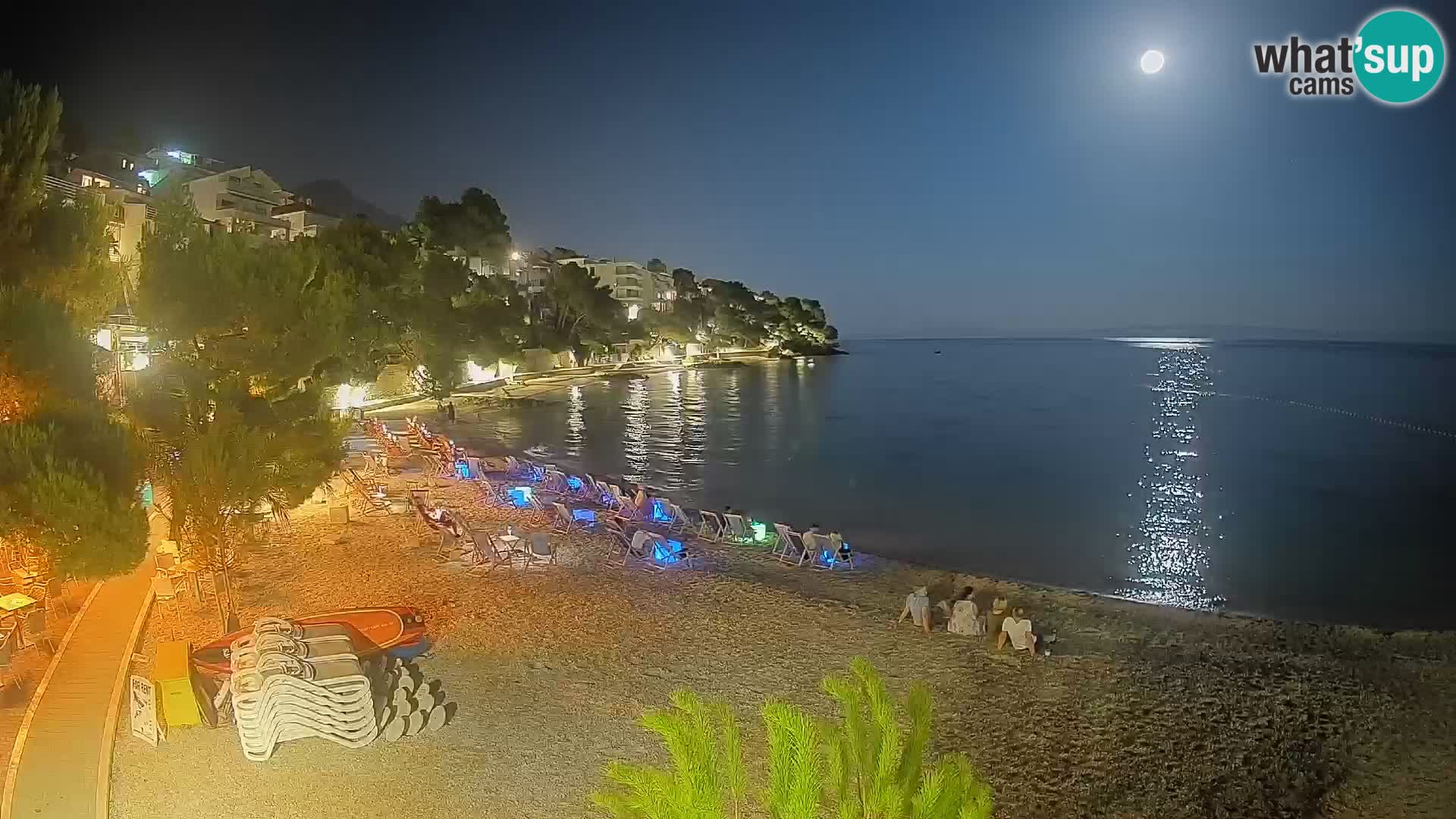Webcam Lučica Strand Beach Brela – Liveblick von der Adriaküste
