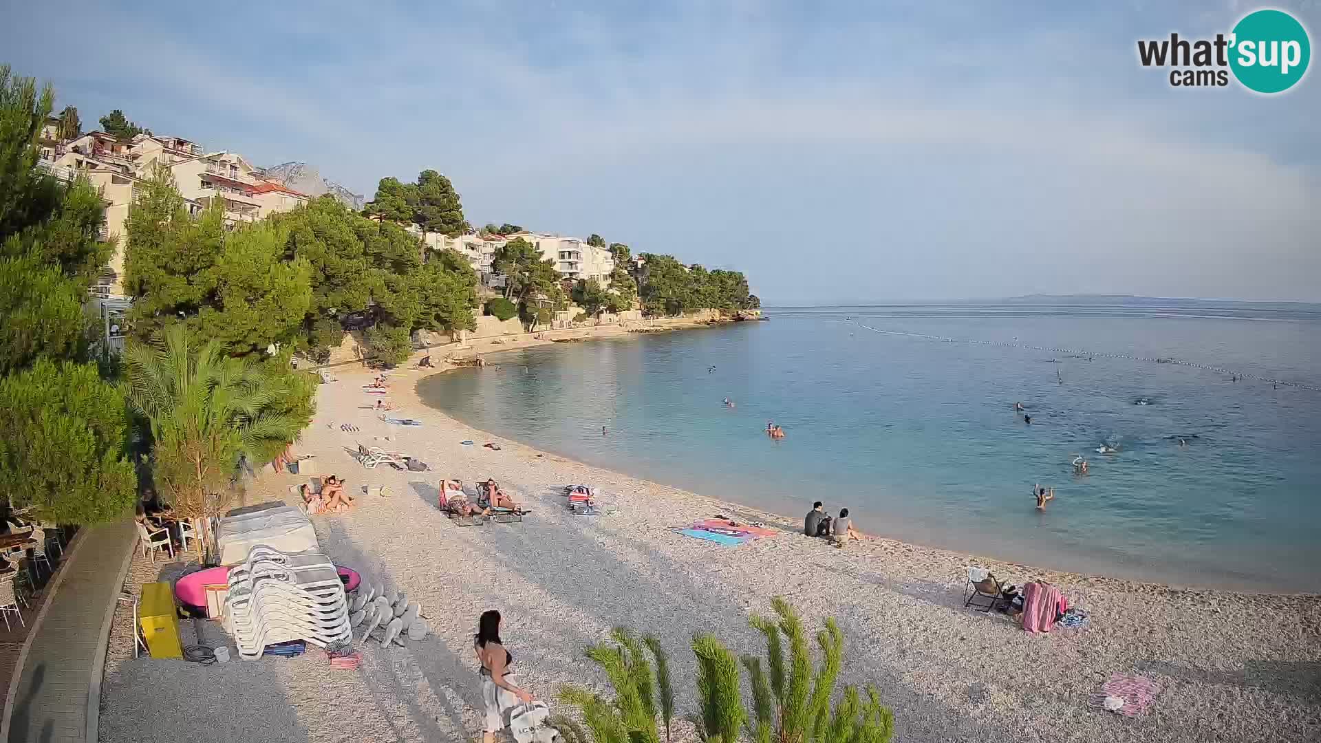 Spletna kamera Plaža Lučica Brela – Pogled v živo na Jadransko obalo