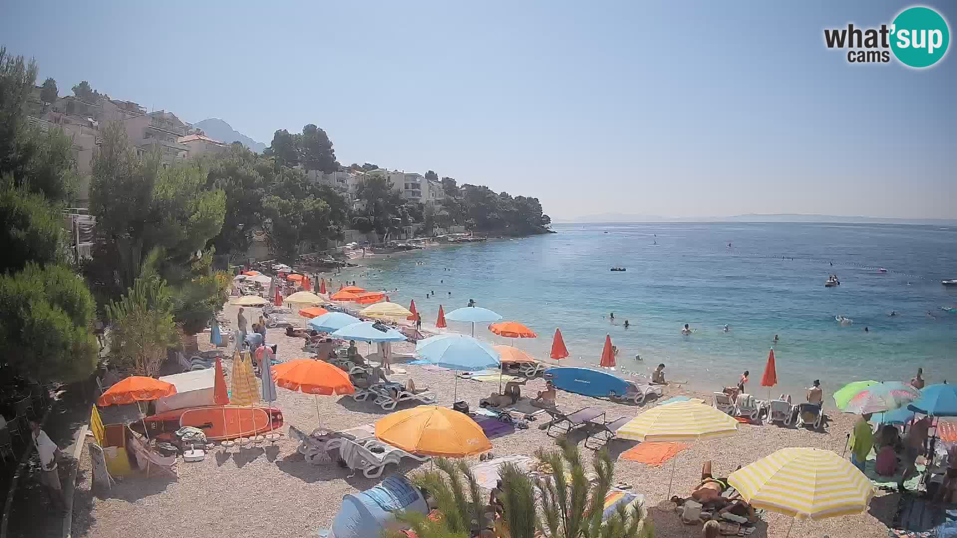 Webcam Spiaggia Lučica Brela – Vista live sulla costa adriatica