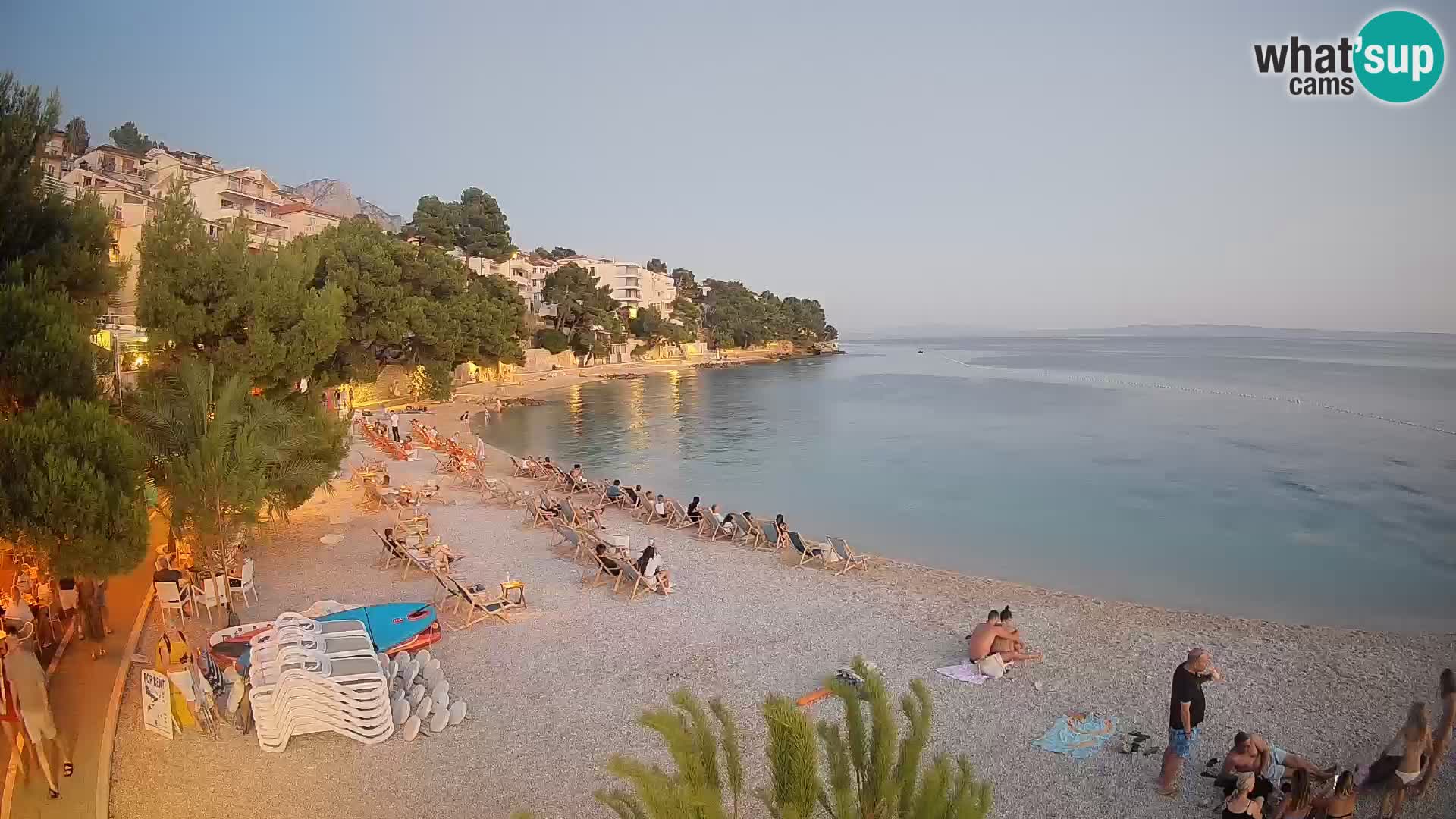 Webcam Lučica Strand Beach Brela – Liveblick von der Adriaküste