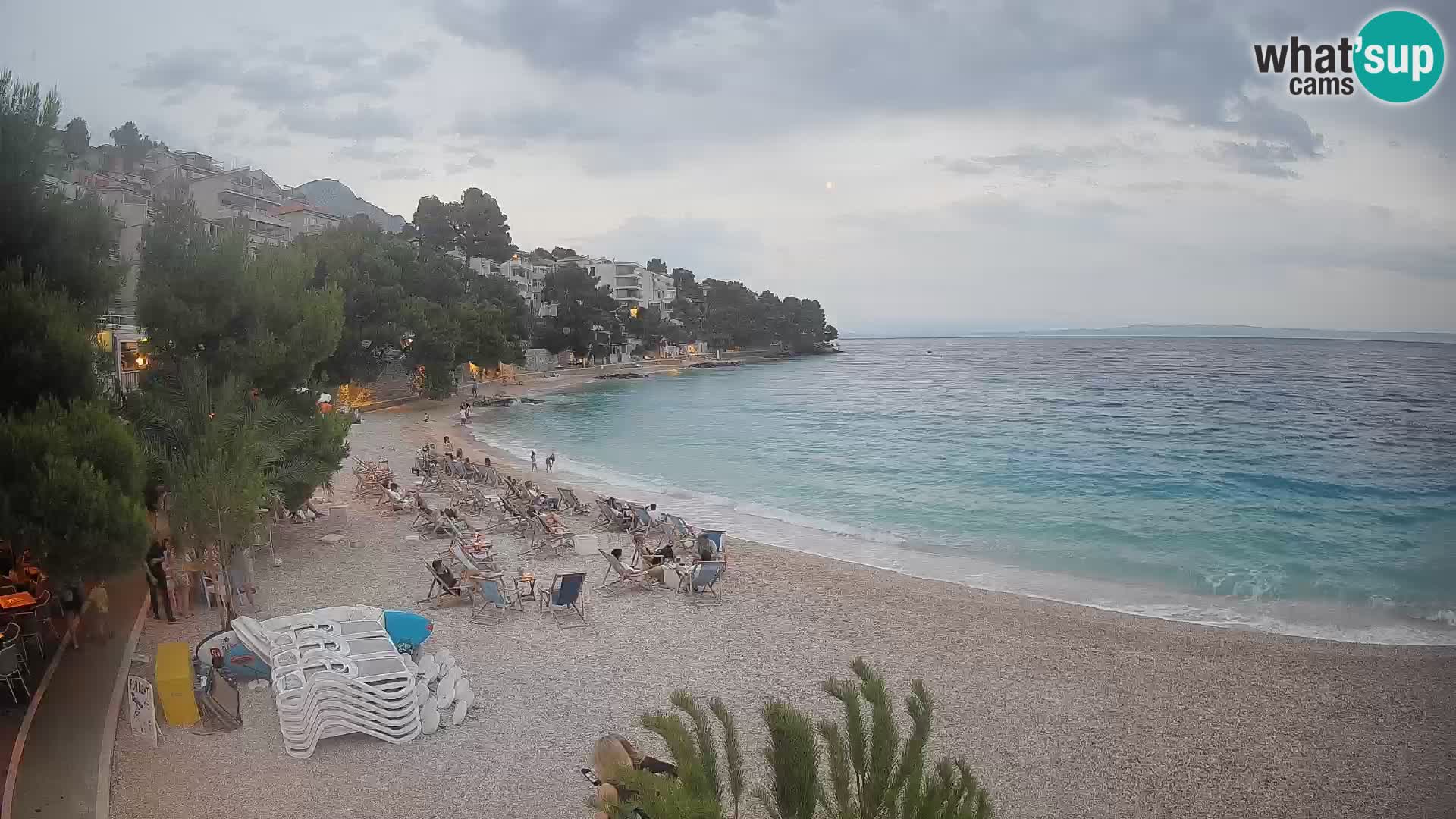 Web kamera Plaža Lučica Brela – Pogled uživo na jadransku obalu