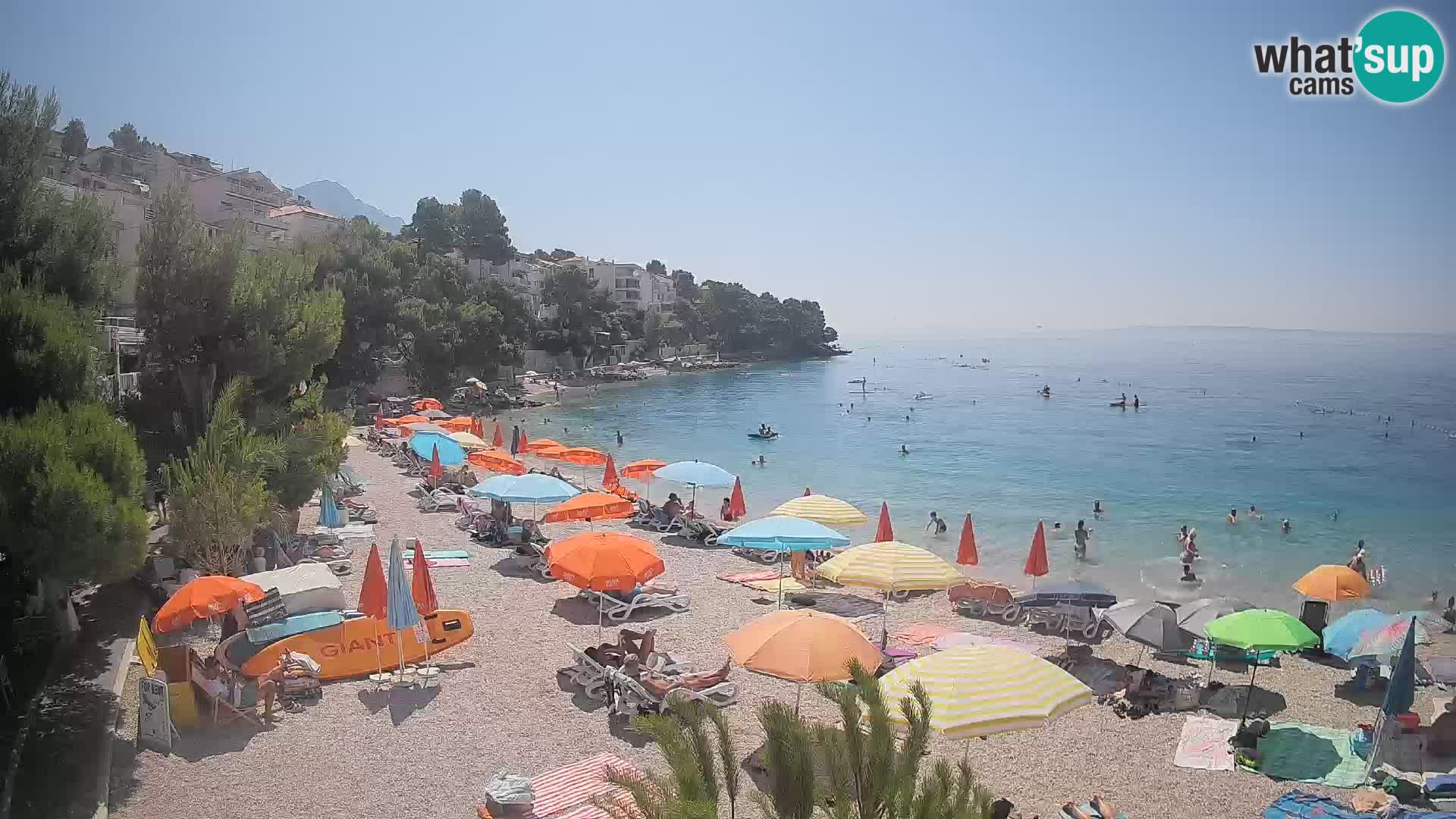 Spletna kamera Plaža Lučica Brela – Pogled v živo na Jadransko obalo