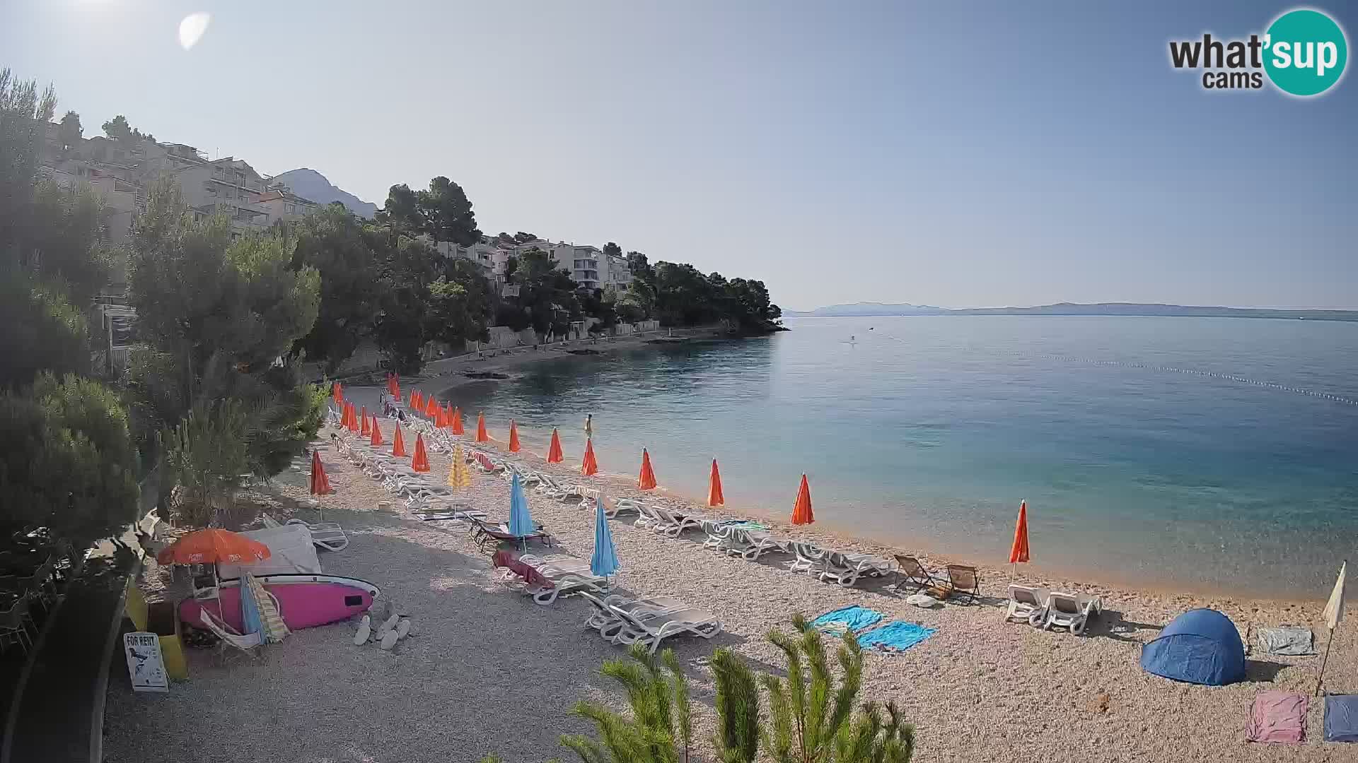 Webcam Plage Lučica Brela – Vue en direct sur la côte adriatique