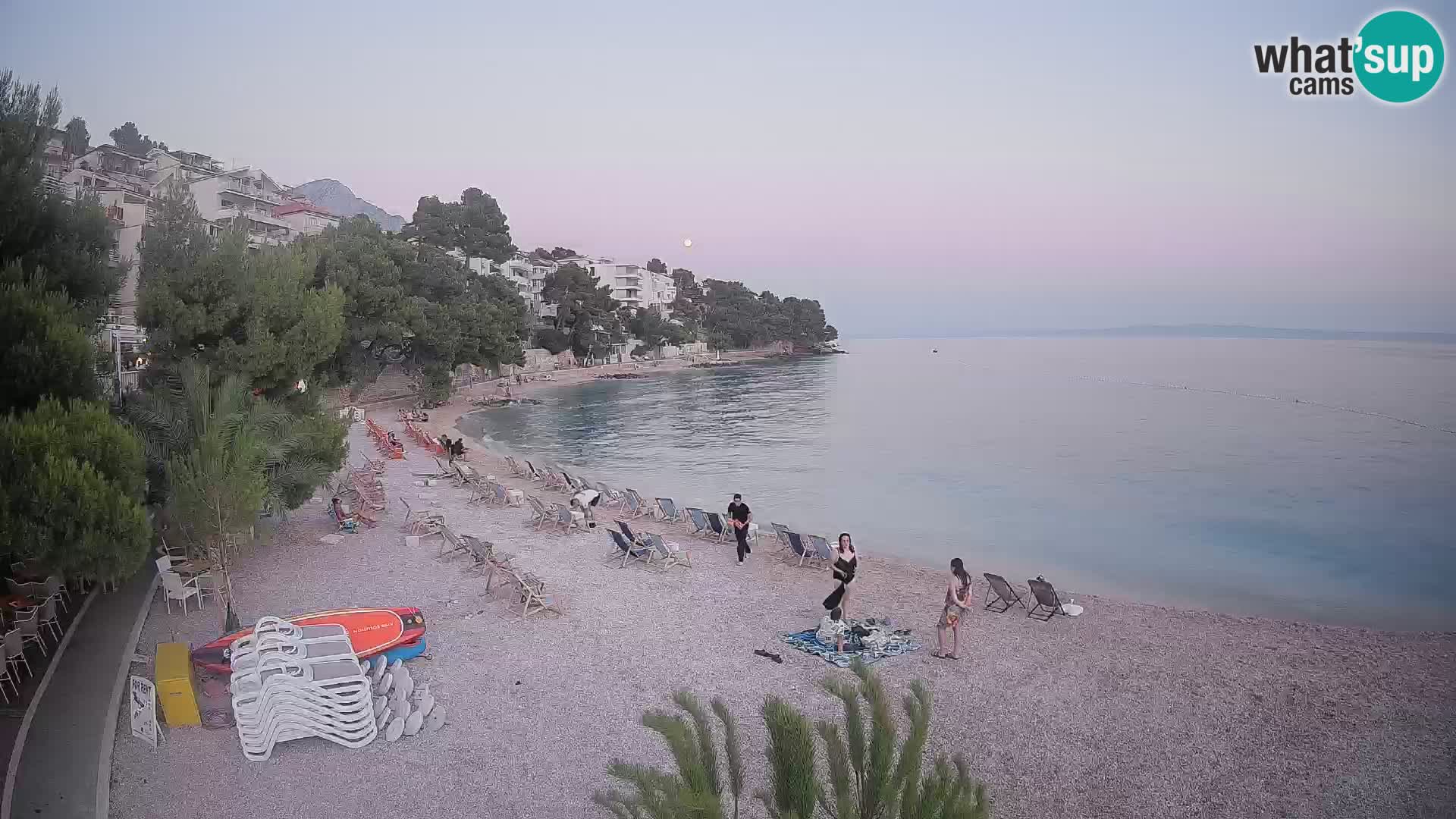 Webcam Lučica Strand Beach Brela – Liveblick von der Adriaküste