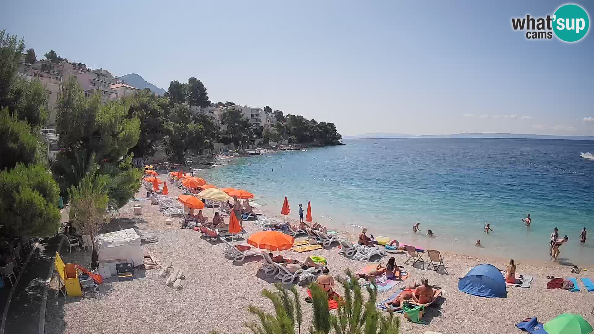 Webcam Playa Lučica Brela – Vista en directo de la costa adriática