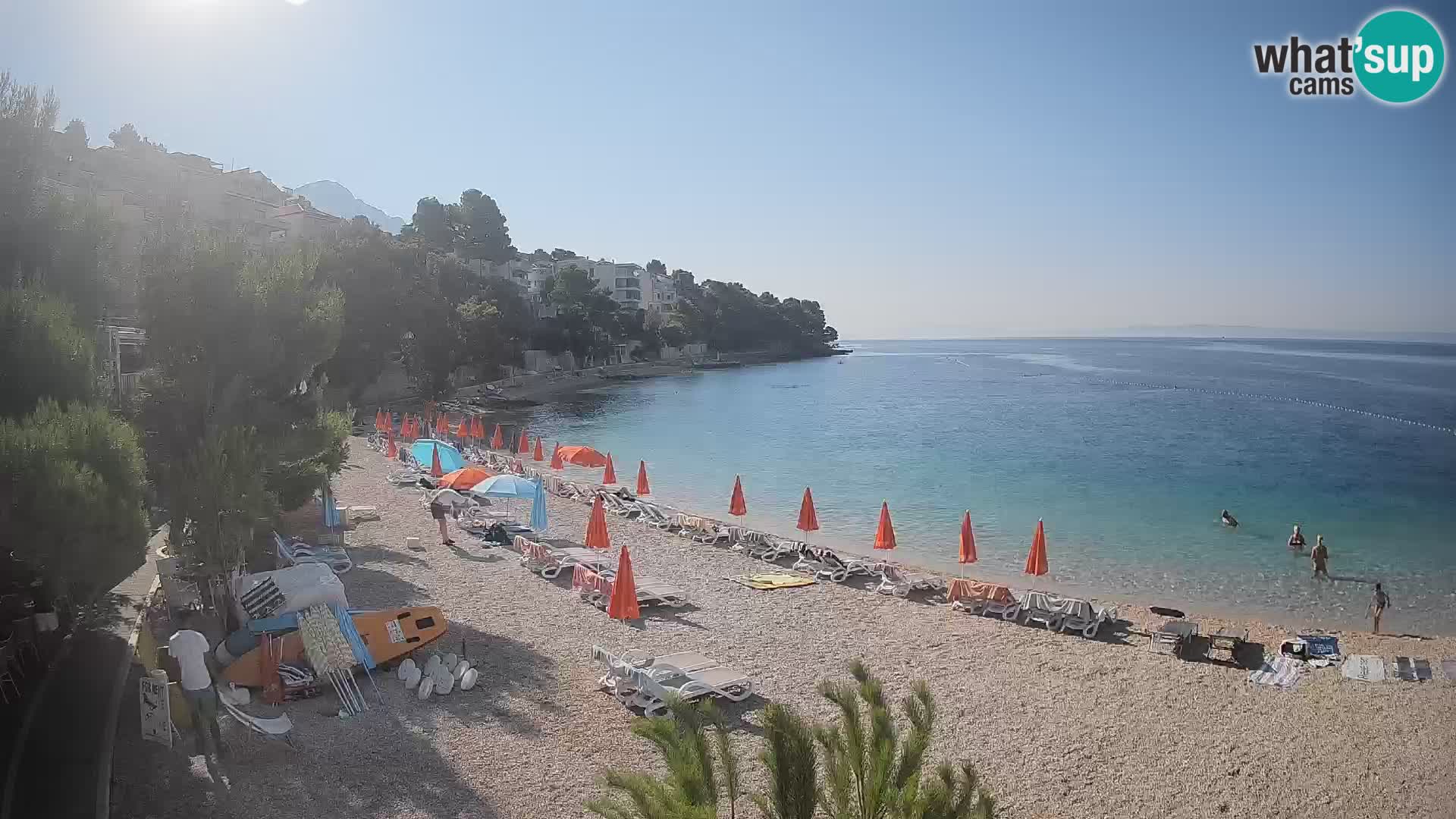 Spletna kamera Plaža Lučica Brela – Pogled v živo na Jadransko obalo