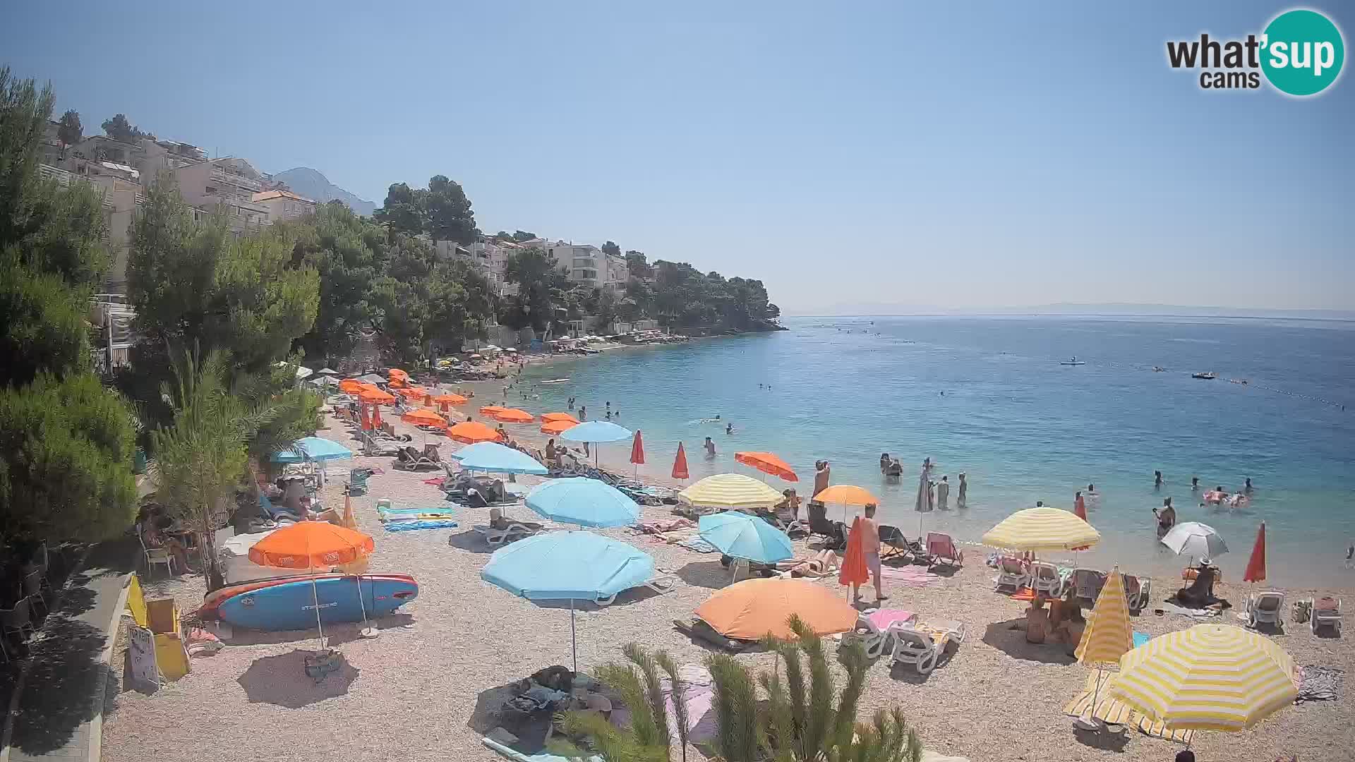 Webcam Plage Lučica Brela – Vue en direct sur la côte adriatique
