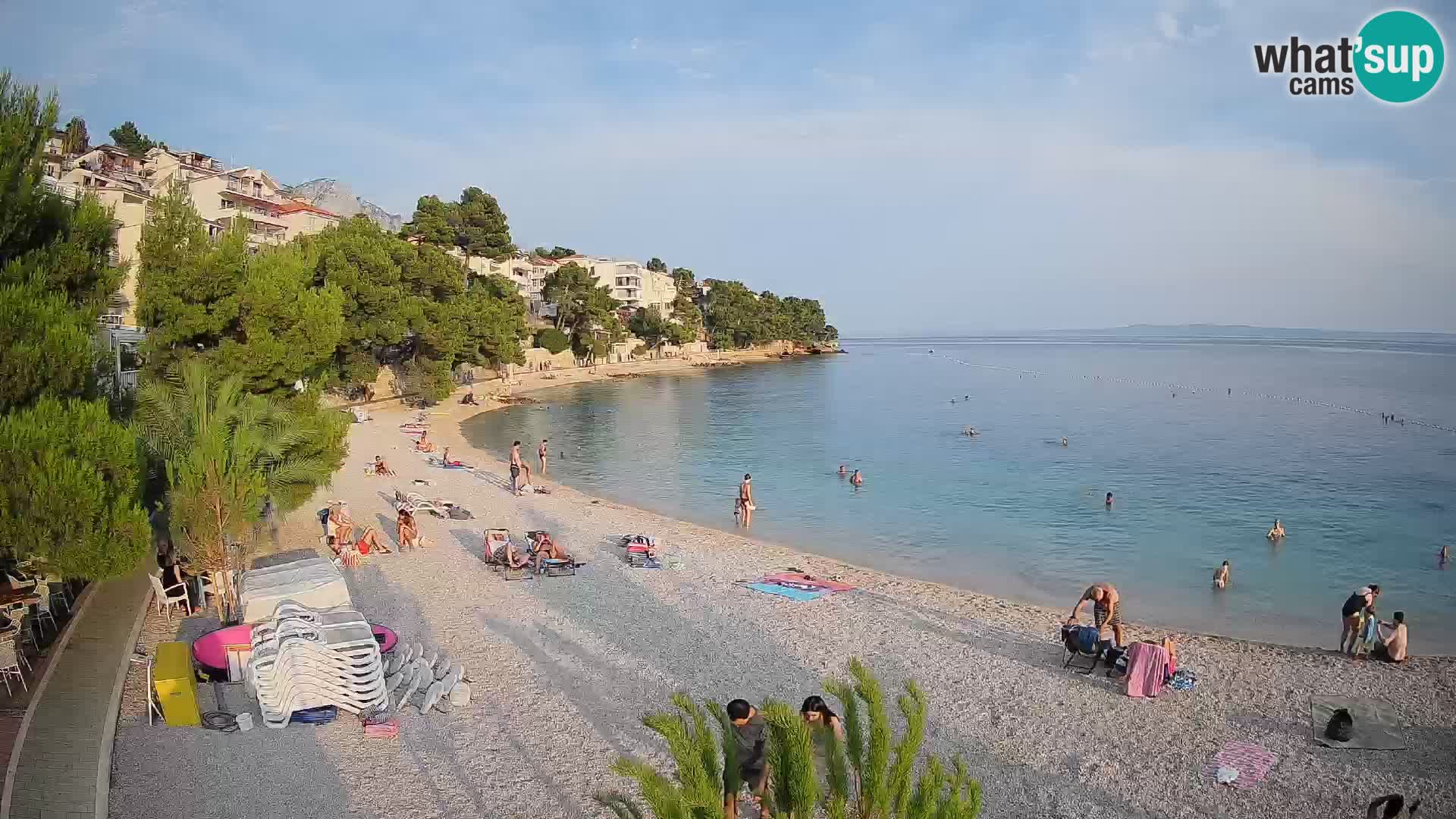 Webcam Plage Lučica Brela – Vue en direct sur la côte adriatique