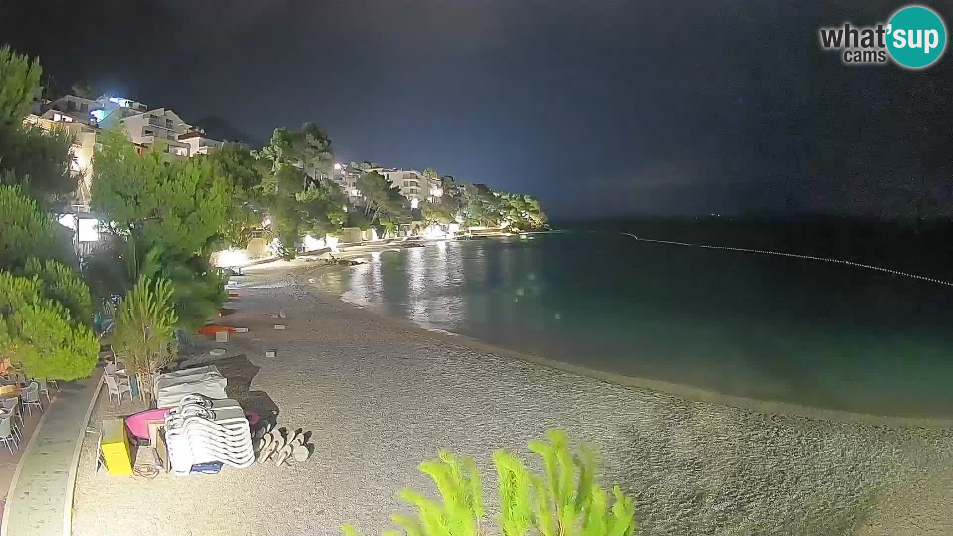 Webcam Lučica Strand Beach Brela – Liveblick von der Adriaküste