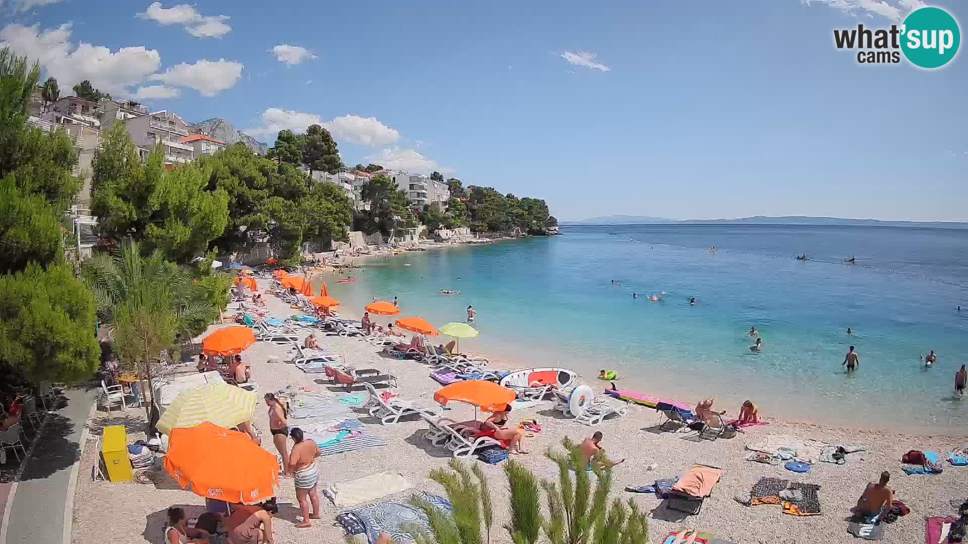 Webcam Playa Lučica Brela – Vista en directo de la costa adriática