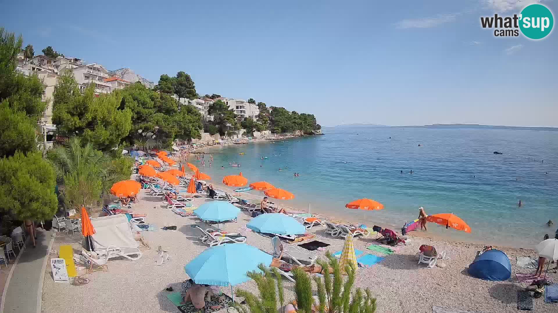 Webcam Lučica Strand Beach Brela – Liveblick von der Adriaküste