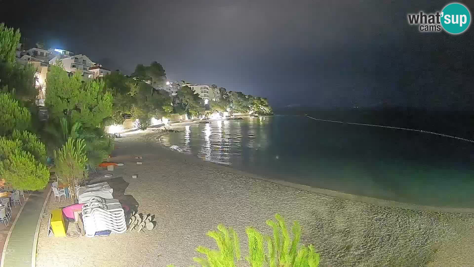 Spletna kamera Plaža Lučica Brela – Pogled v živo na Jadransko obalo