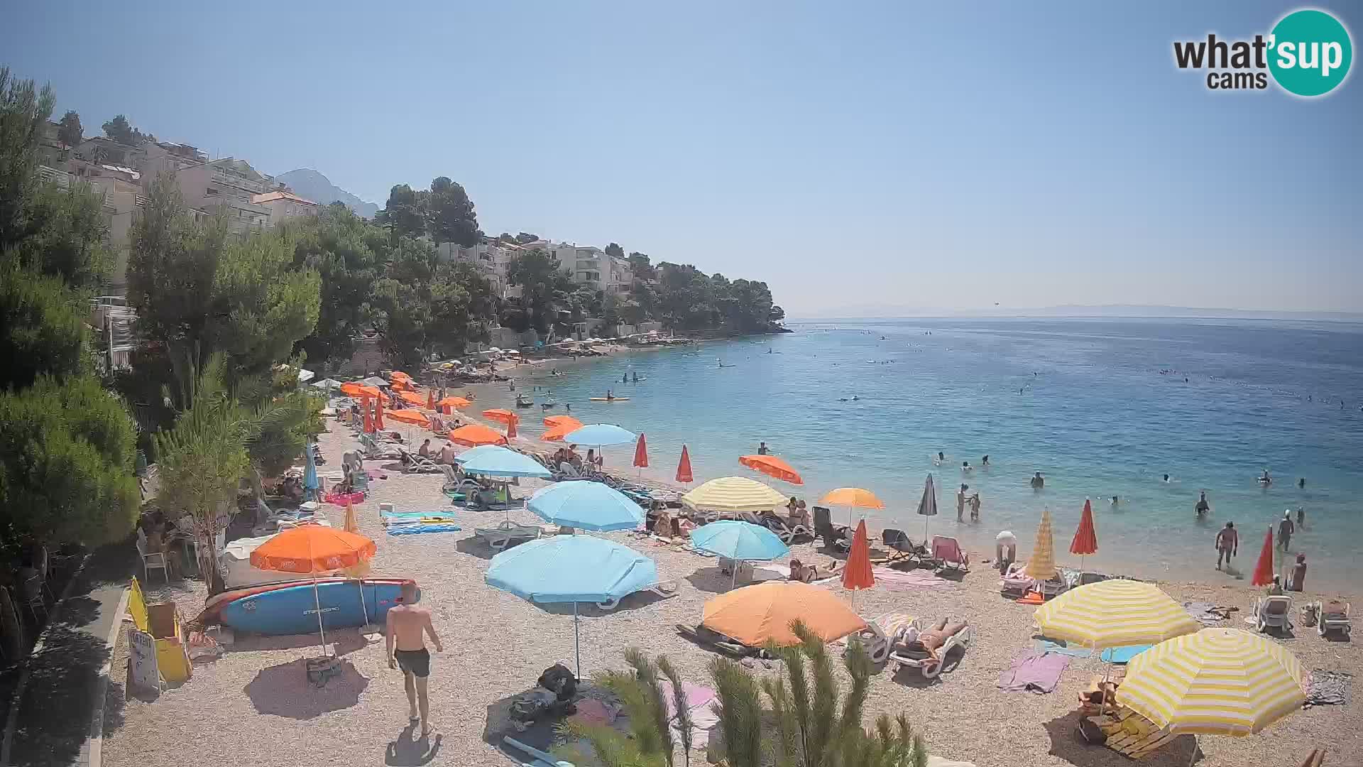 Webcam Lučica Strand Beach Brela – Liveblick von der Adriaküste
