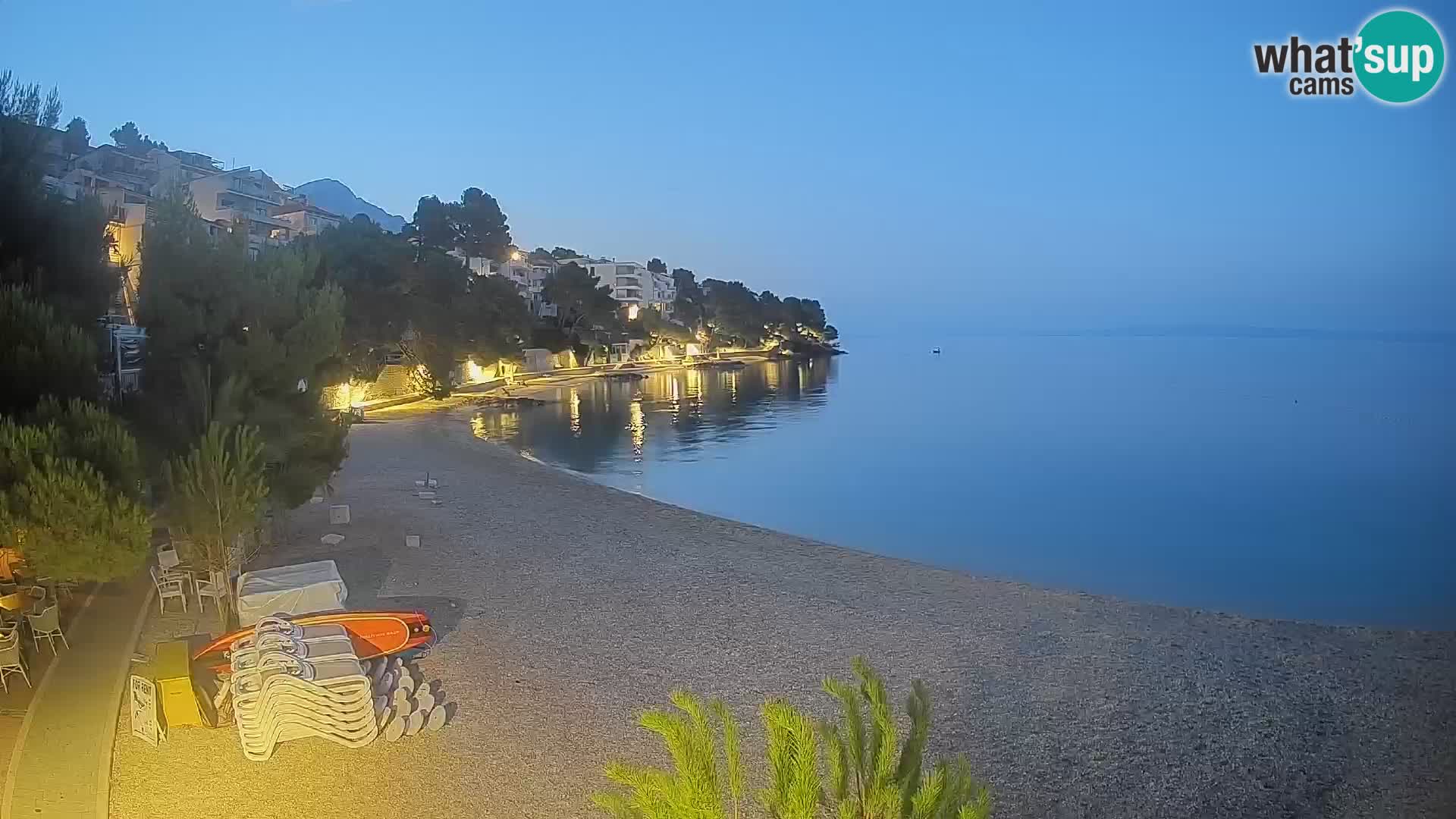 Webcam Plage Lučica Brela – Vue en direct sur la côte adriatique