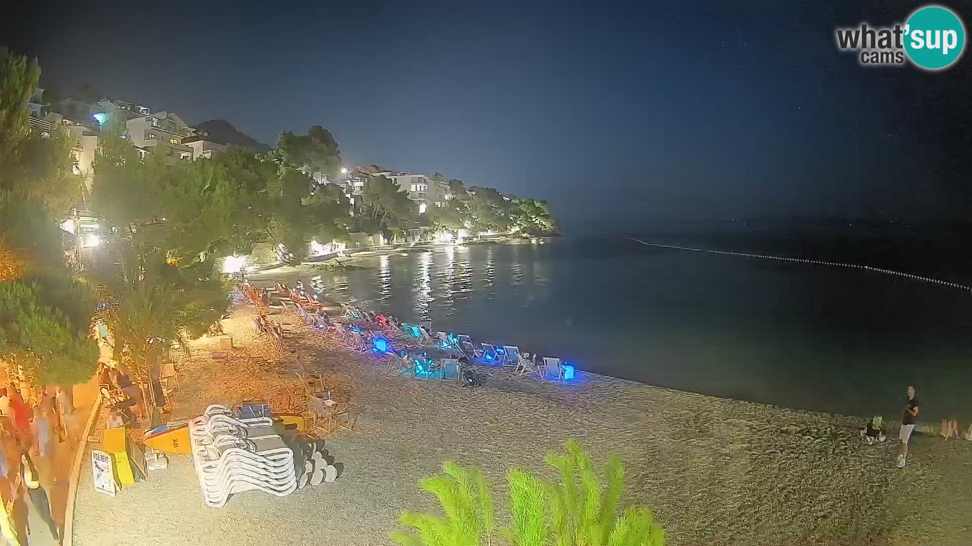Webcam Lučica Strand Beach Brela – Liveblick von der Adriaküste
