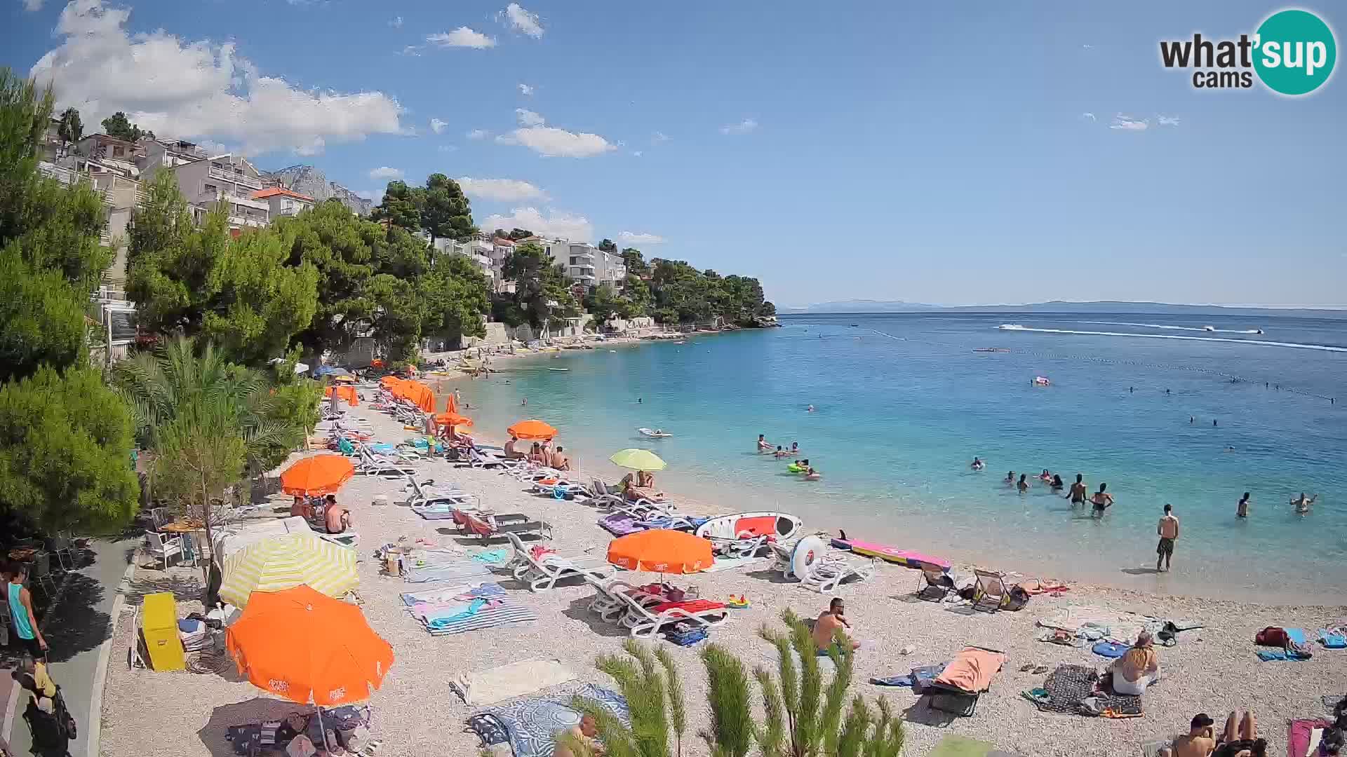 Webcam Lučica Strand Beach Brela – Liveblick von der Adriaküste