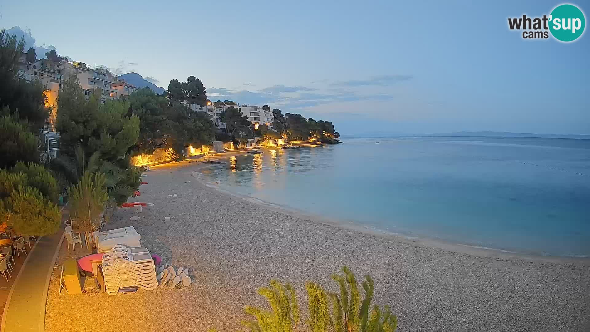 Webcam Lučica Strand Beach Brela – Liveblick von der Adriaküste