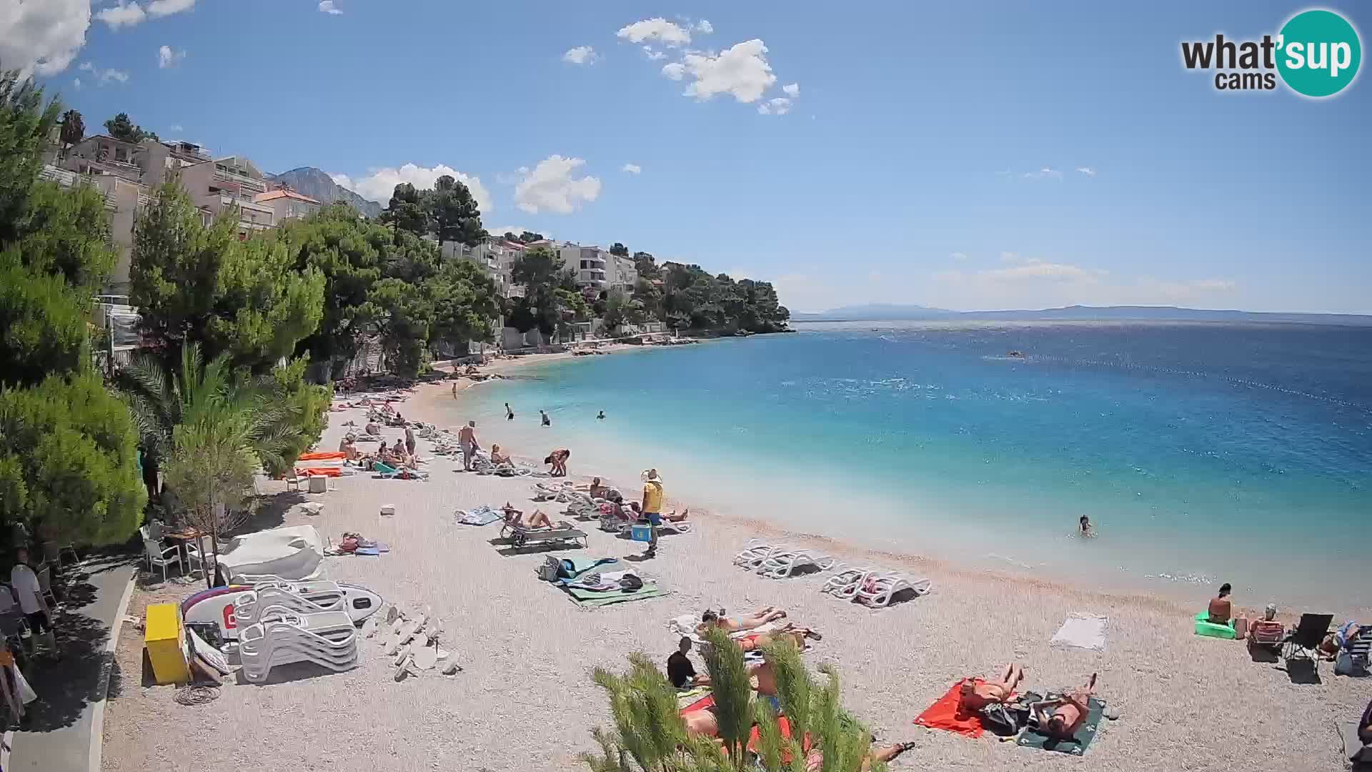 Webcam Spiaggia Lučica Brela – Vista live sulla costa adriatica