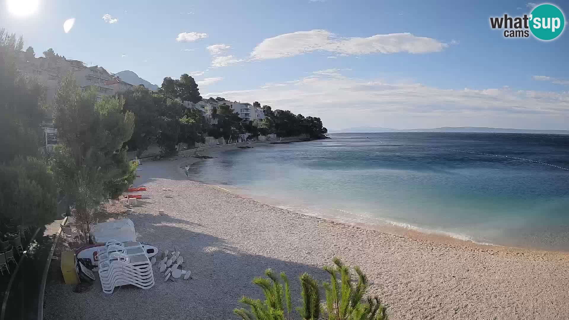 Webcam Lučica Strand Beach Brela – Liveblick von der Adriaküste