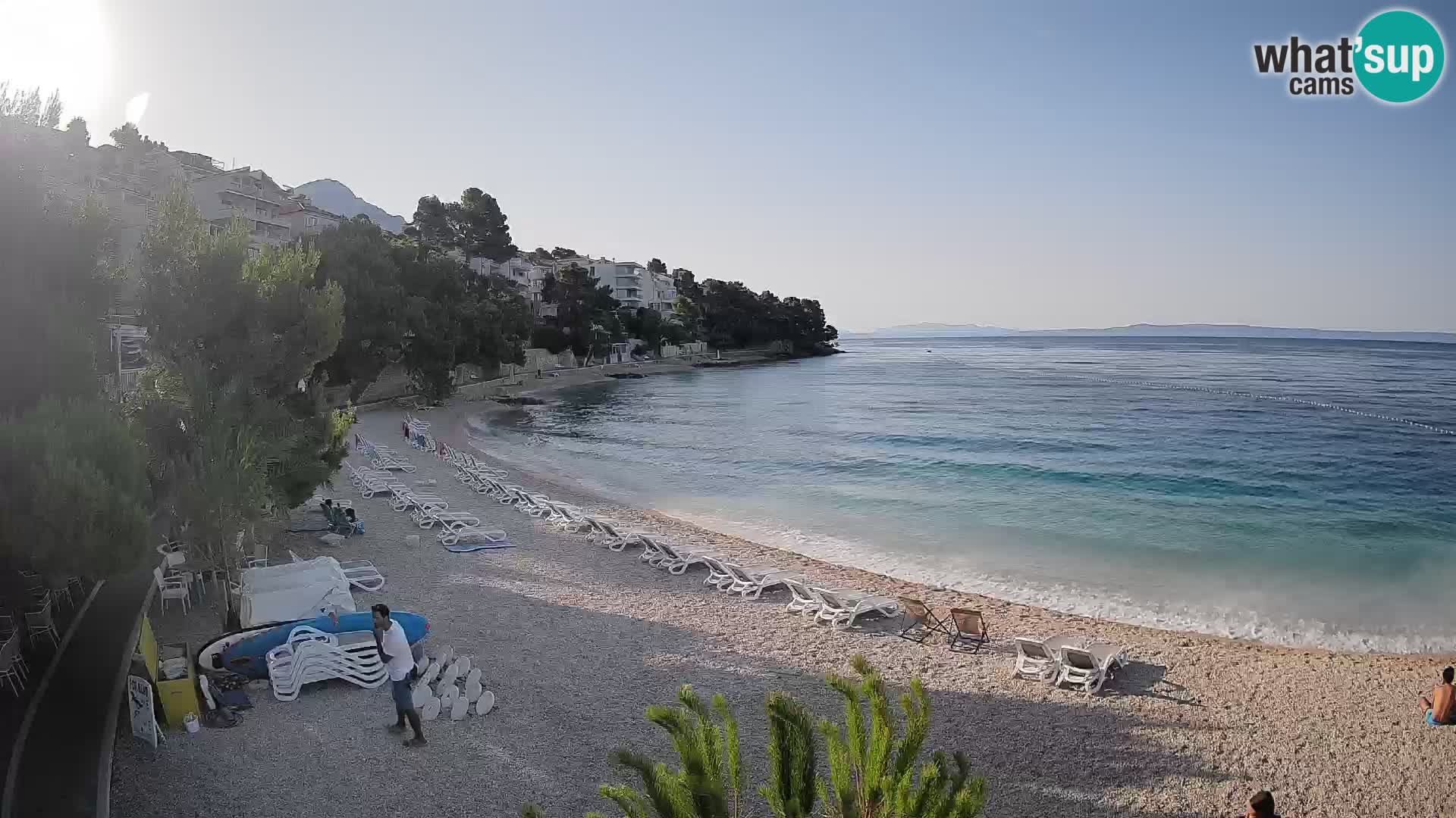 Spletna kamera Plaža Lučica Brela – Pogled v živo na Jadransko obalo