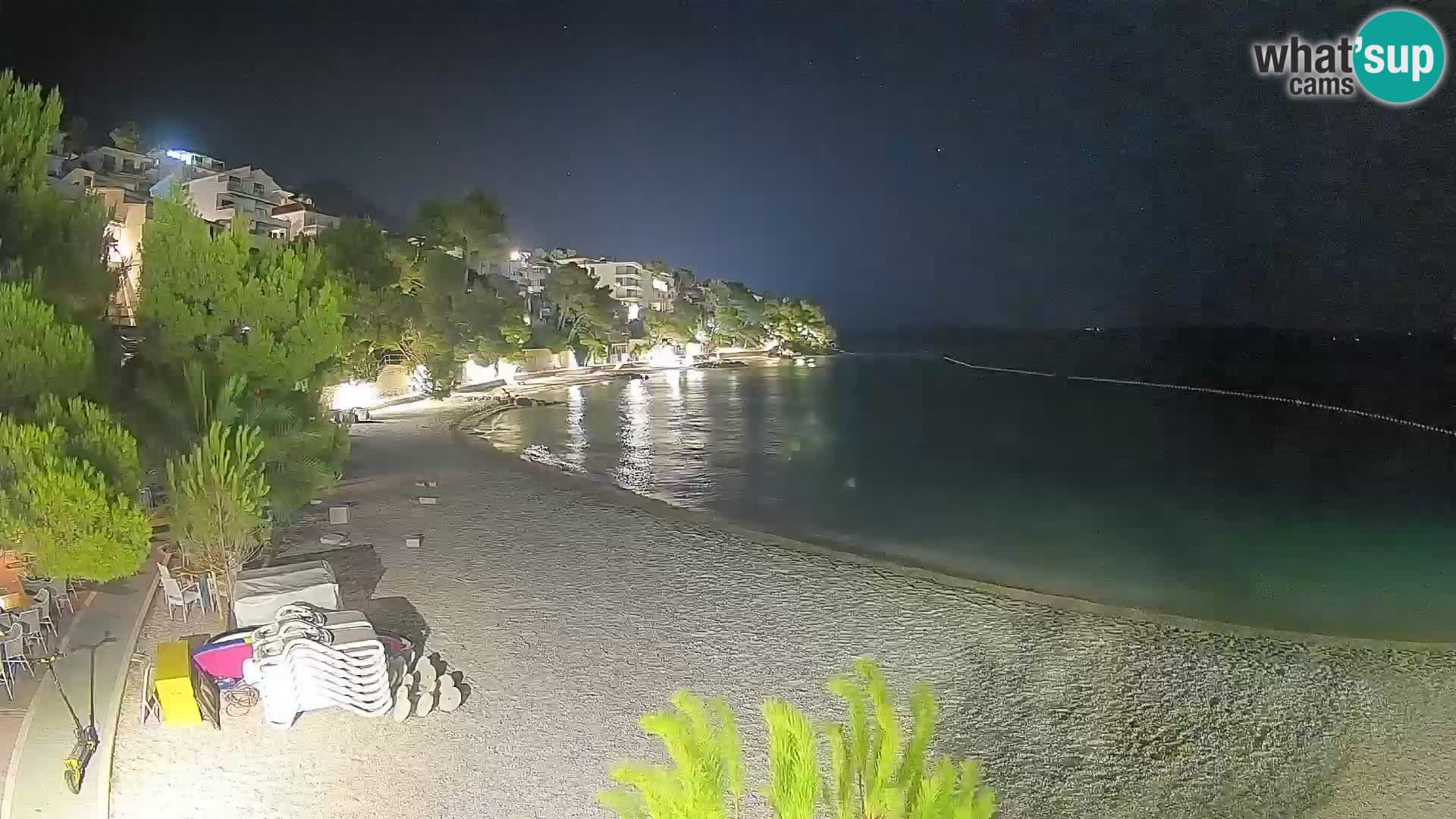 Webcam Plage Lučica Brela – Vue en direct sur la côte adriatique
