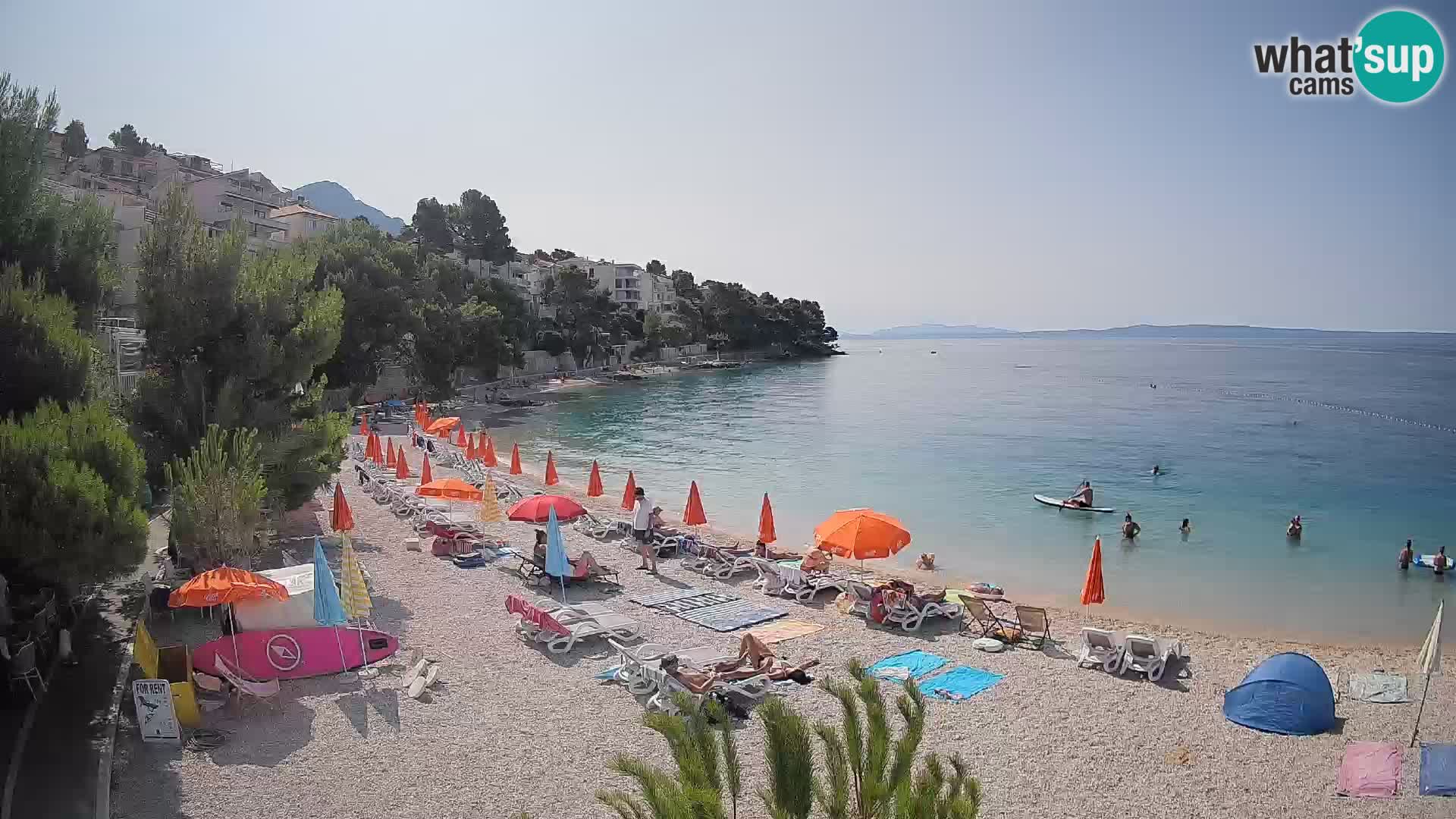 Webcam Lučica Strand Beach Brela – Liveblick von der Adriaküste