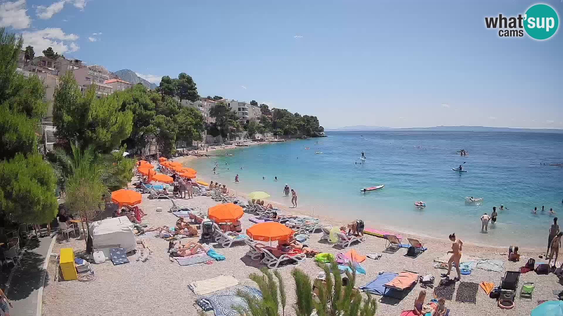 Webcam Plage Lučica Brela – Vue en direct sur la côte adriatique