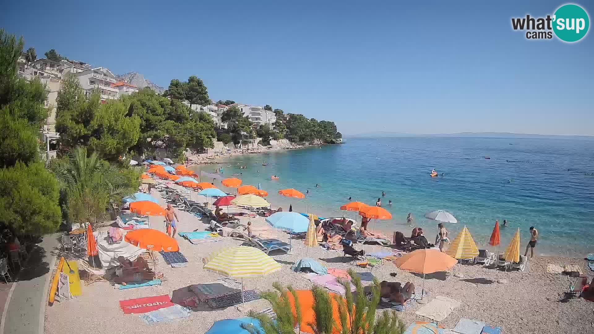 Webcam Playa Lučica Brela – Vista en directo de la costa adriática