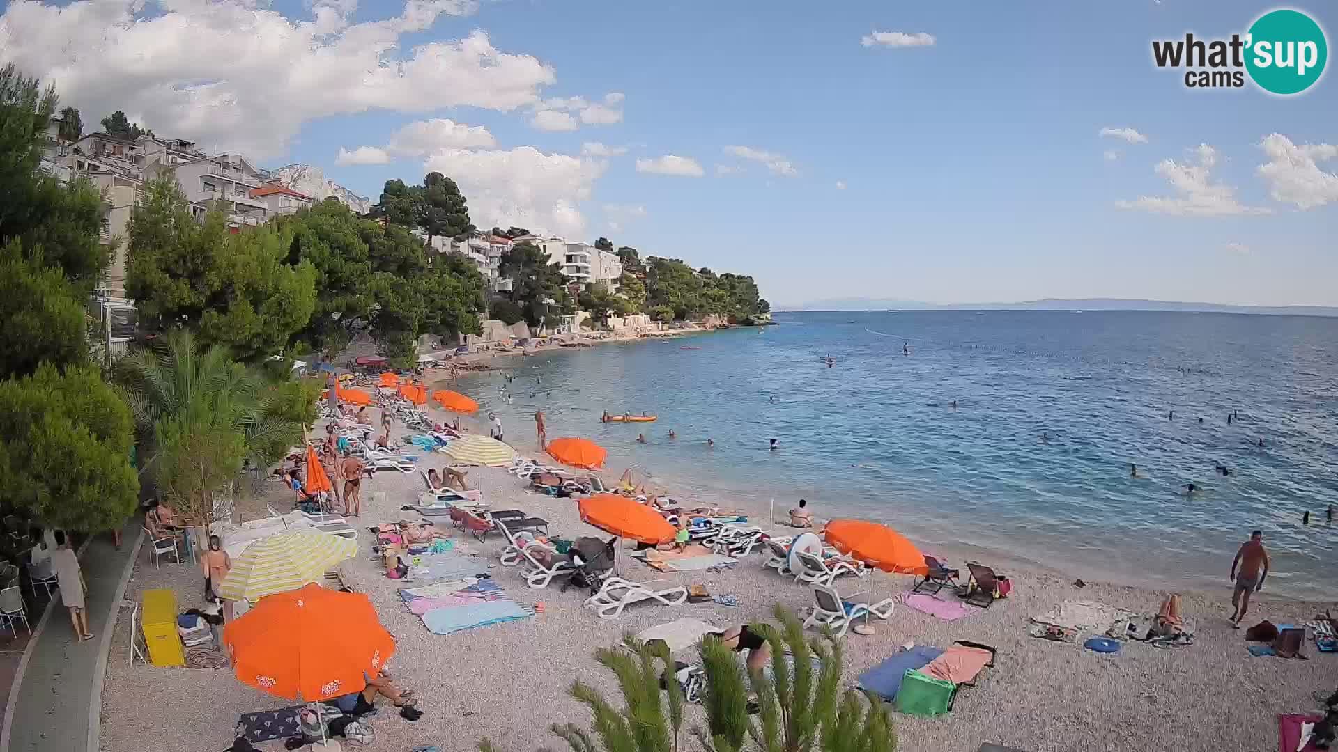 Spletna kamera Plaža Lučica Brela – Pogled v živo na Jadransko obalo