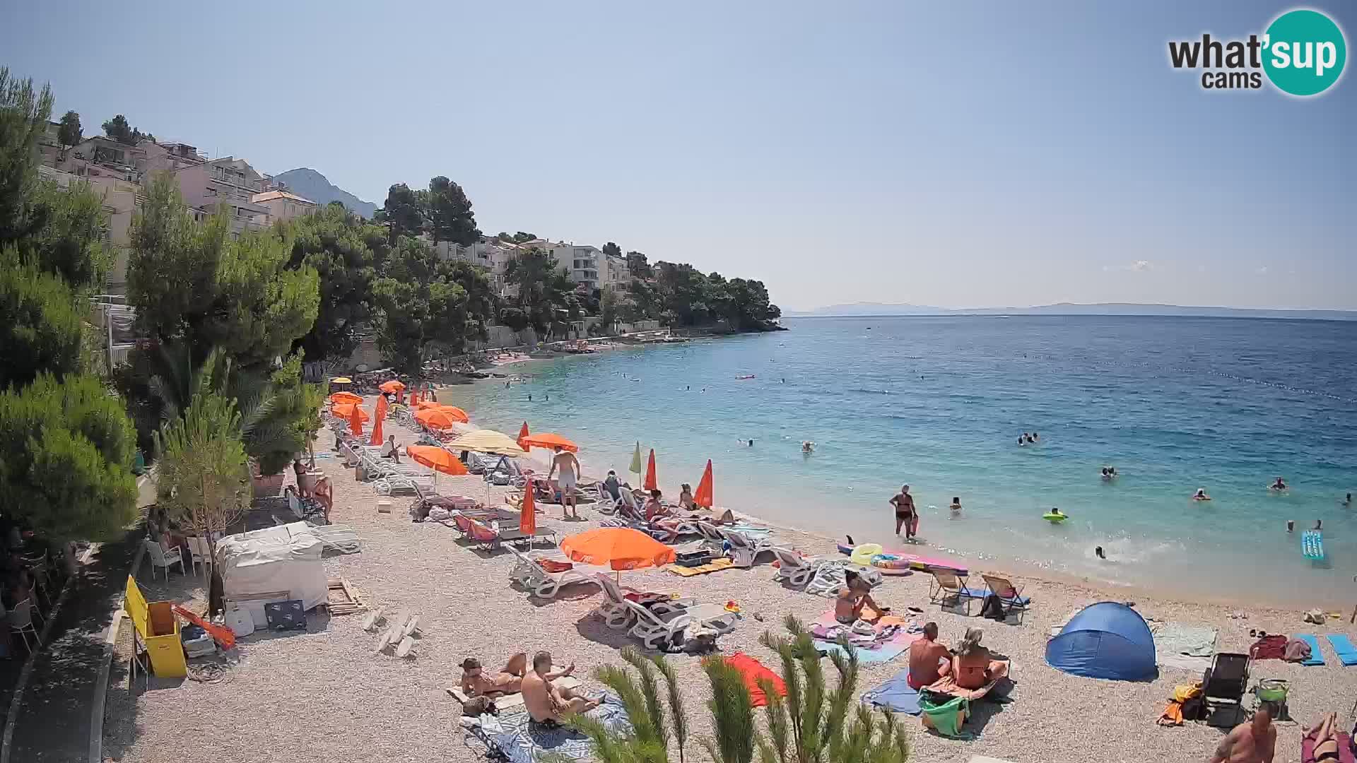 Webcam Lučica Strand Beach Brela – Liveblick von der Adriaküste