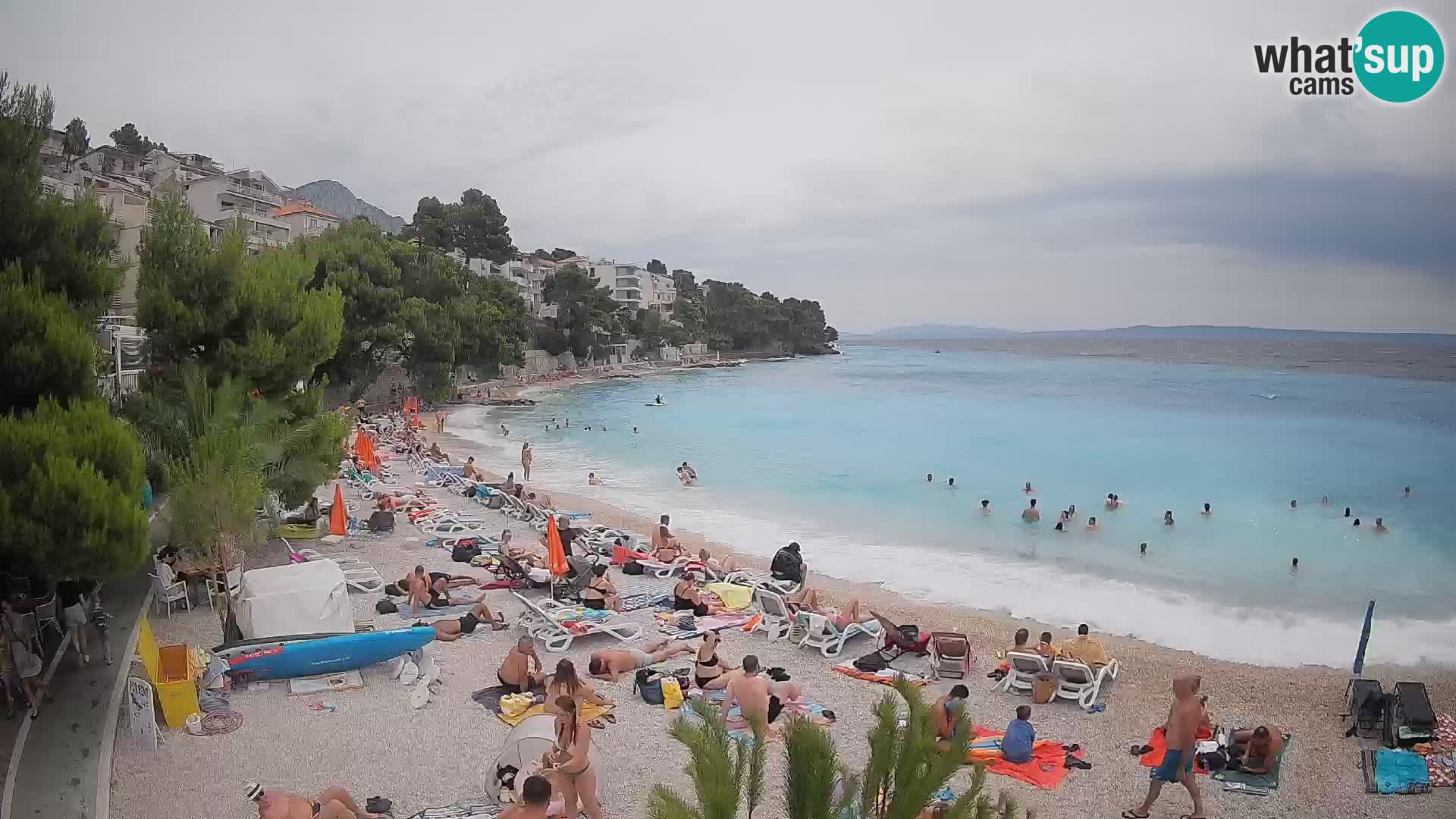 Webcam Playa Lučica Brela – Vista en directo de la costa adriática