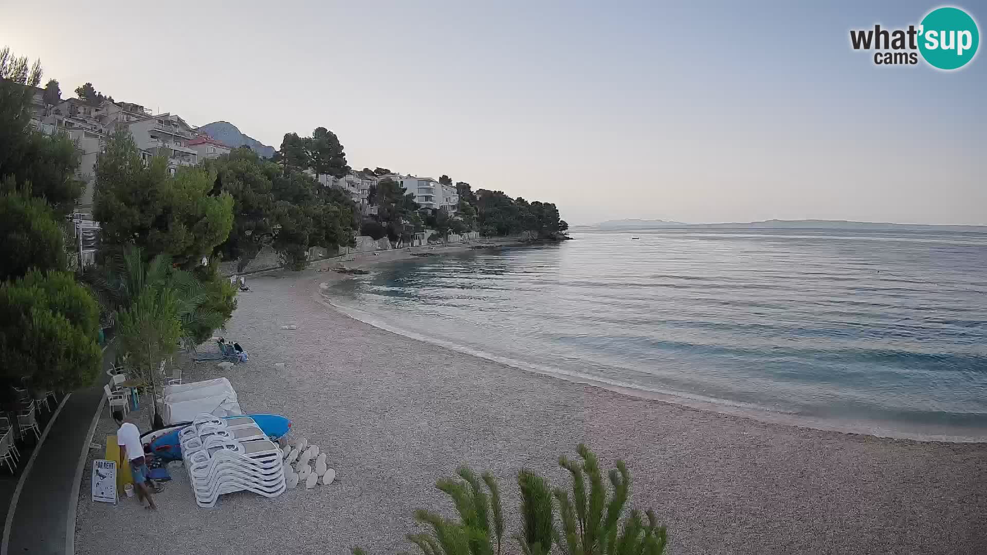 Webcam Lučica Strand Beach Brela – Liveblick von der Adriaküste