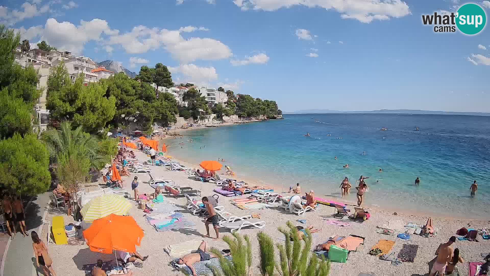 Webcam Playa Lučica Brela – Vista en directo de la costa adriática