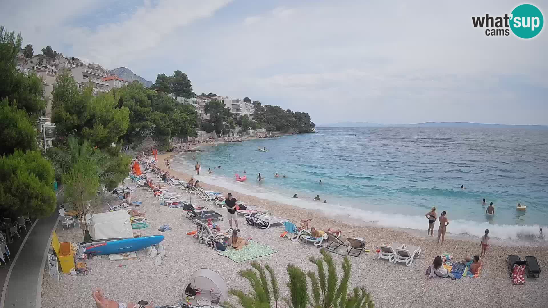 Webcam Plage Lučica Brela – Vue en direct sur la côte adriatique
