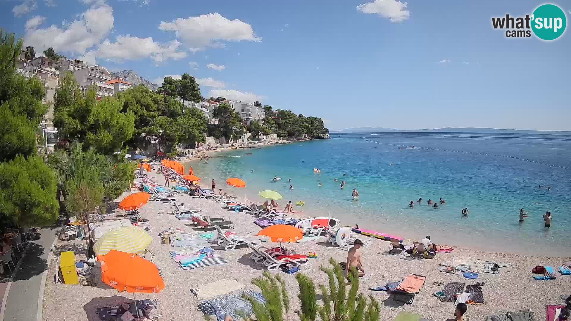 Webcam Playa Lučica Brela – Vista en directo de la costa adriática