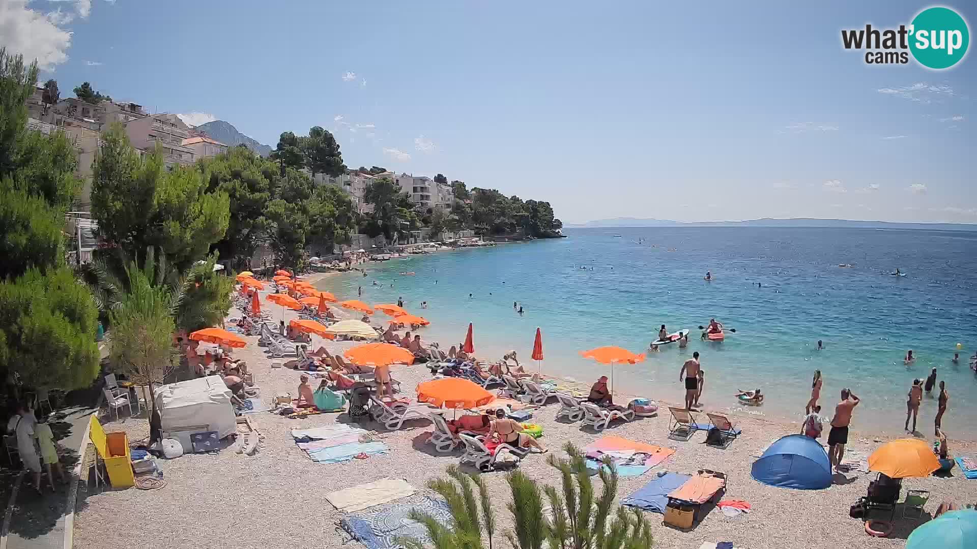 Webcam Playa Lučica Brela – Vista en directo de la costa adriática