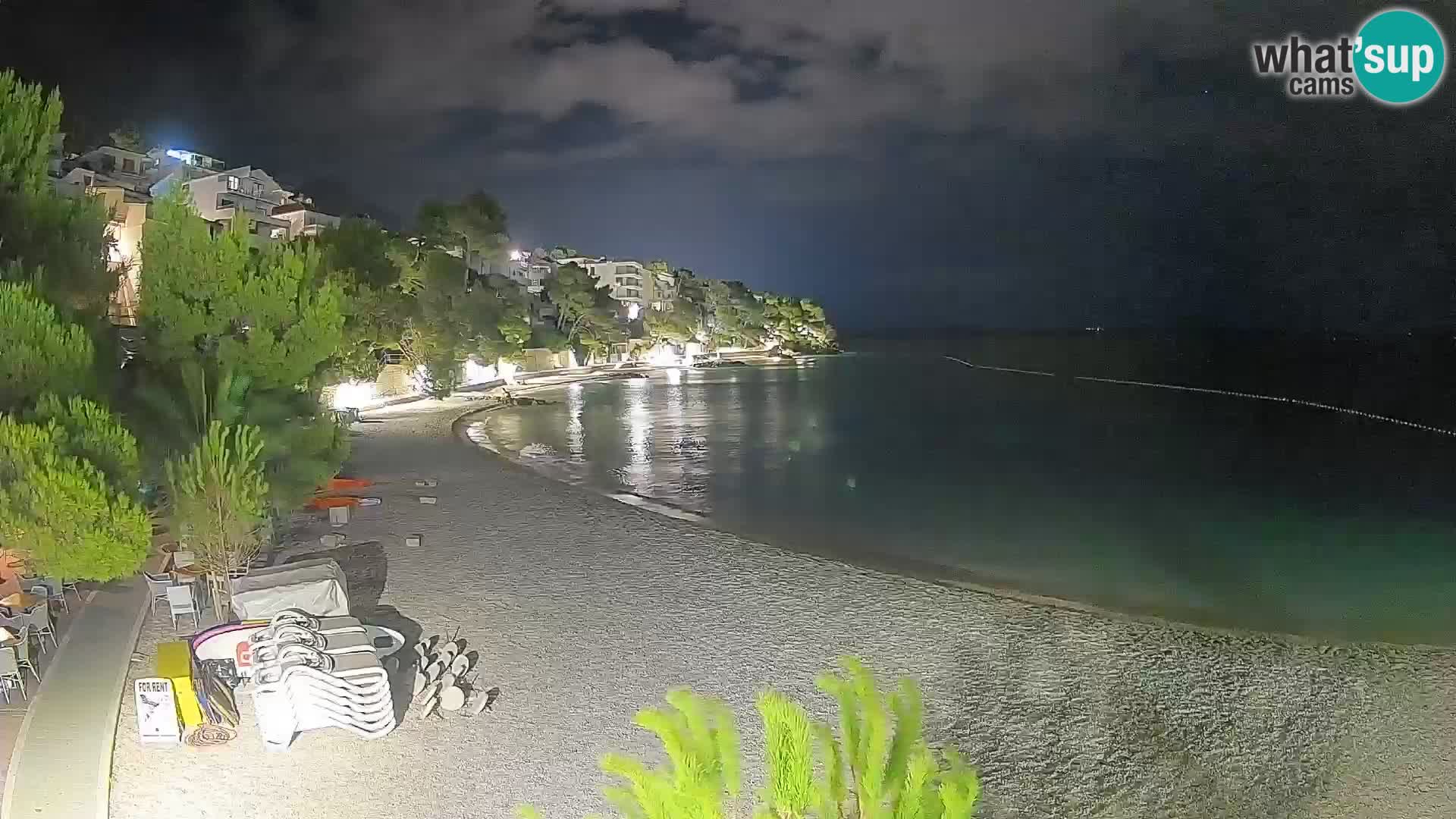 Webcam Plage Lučica Brela – Vue en direct sur la côte adriatique