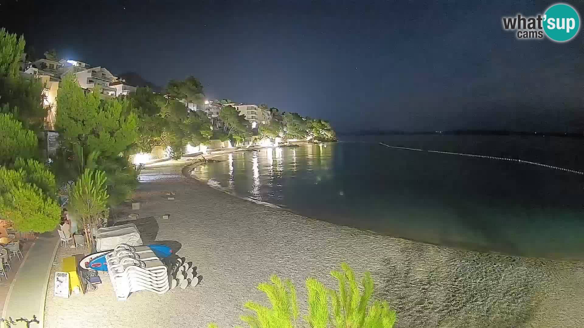 Web kamera Plaža Lučica Brela – Pogled uživo na jadransku obalu
