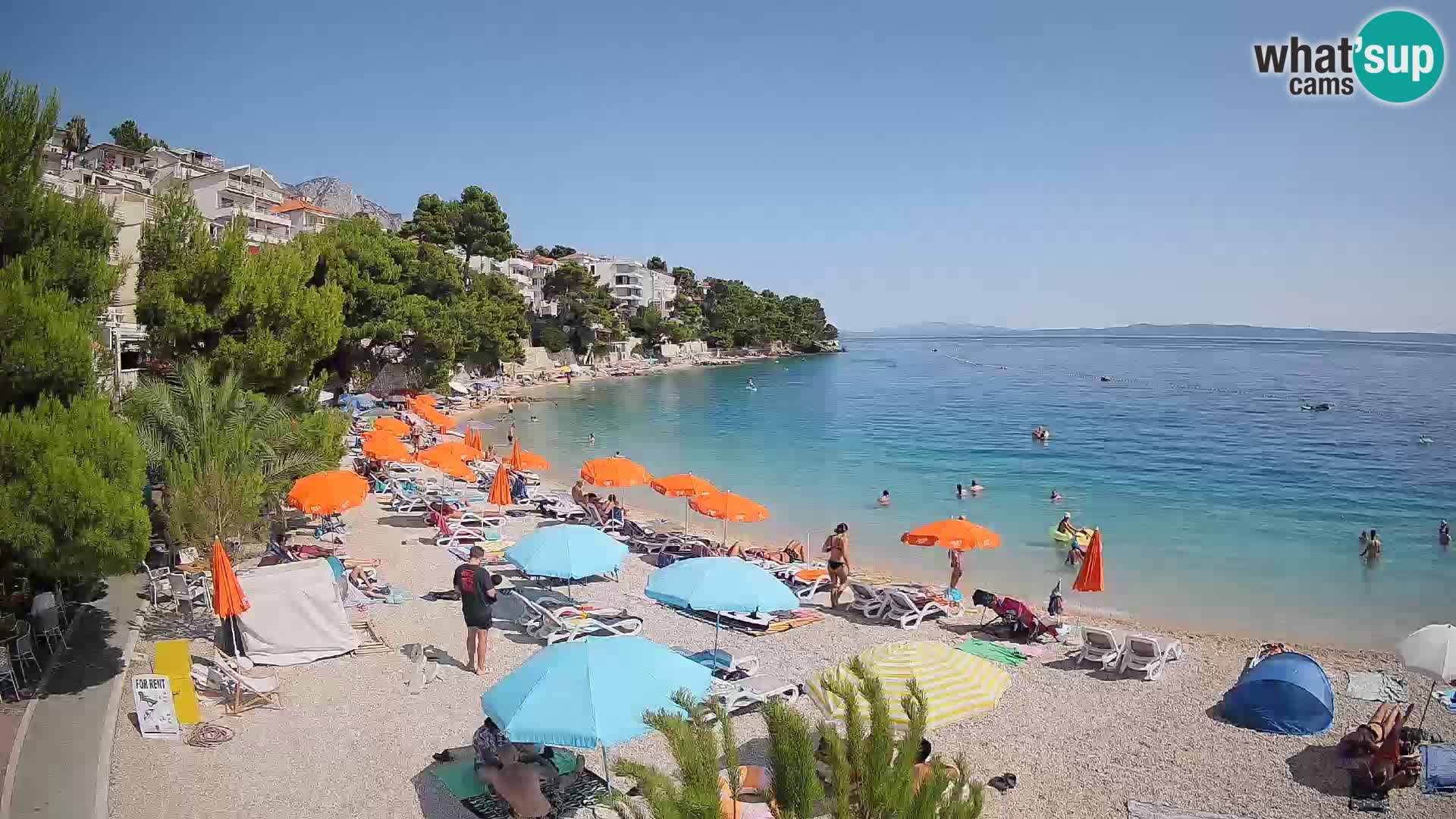 Webcam Plage Lučica Brela – Vue en direct sur la côte adriatique