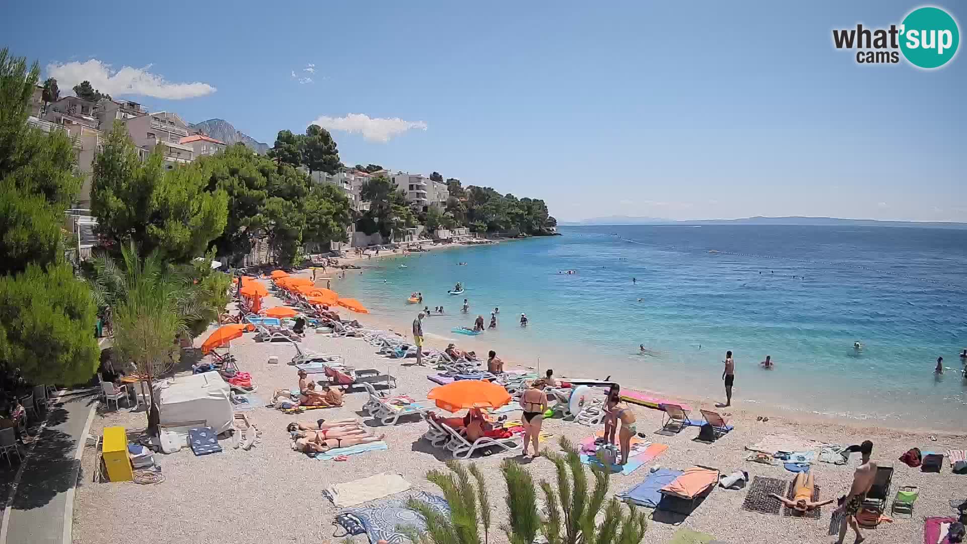 Webcam Plage Lučica Brela – Vue en direct sur la côte adriatique