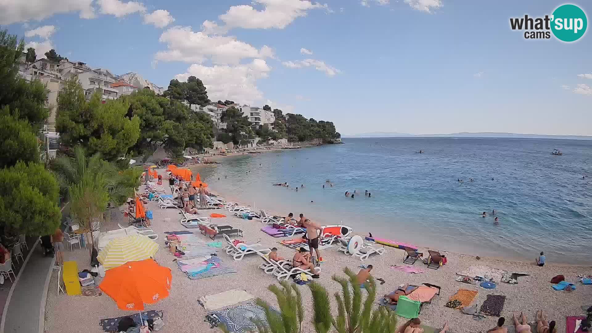 Webcam Lučica Strand Beach Brela – Liveblick von der Adriaküste