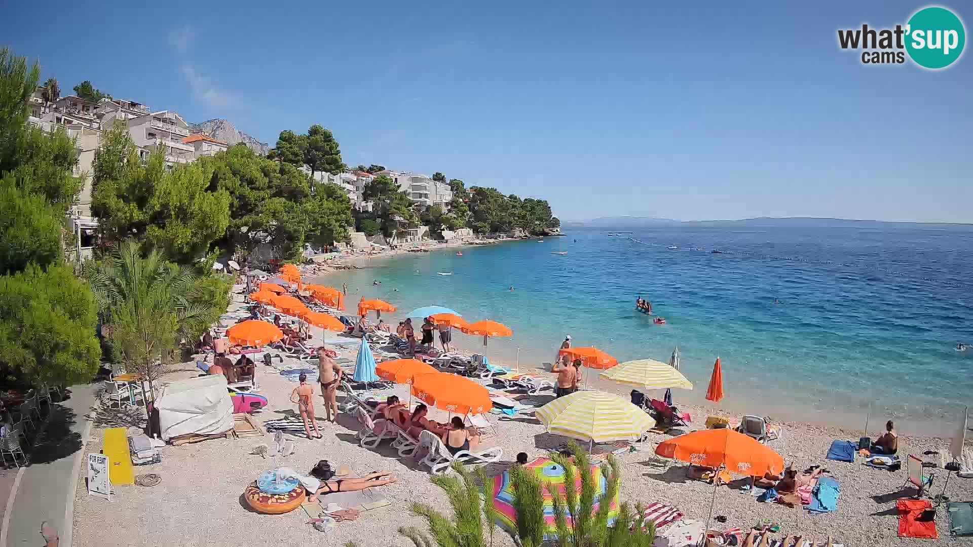 Webcam Plage Lučica Brela – Vue en direct sur la côte adriatique