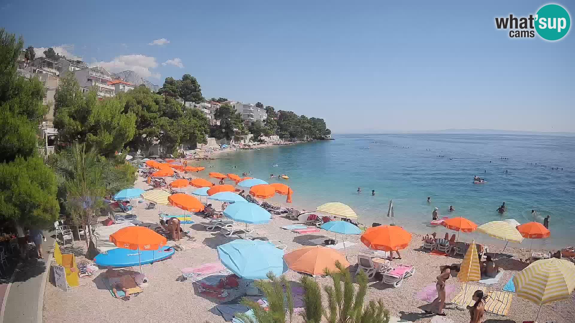 Webcam Spiaggia Lučica Brela – Vista live sulla costa adriatica