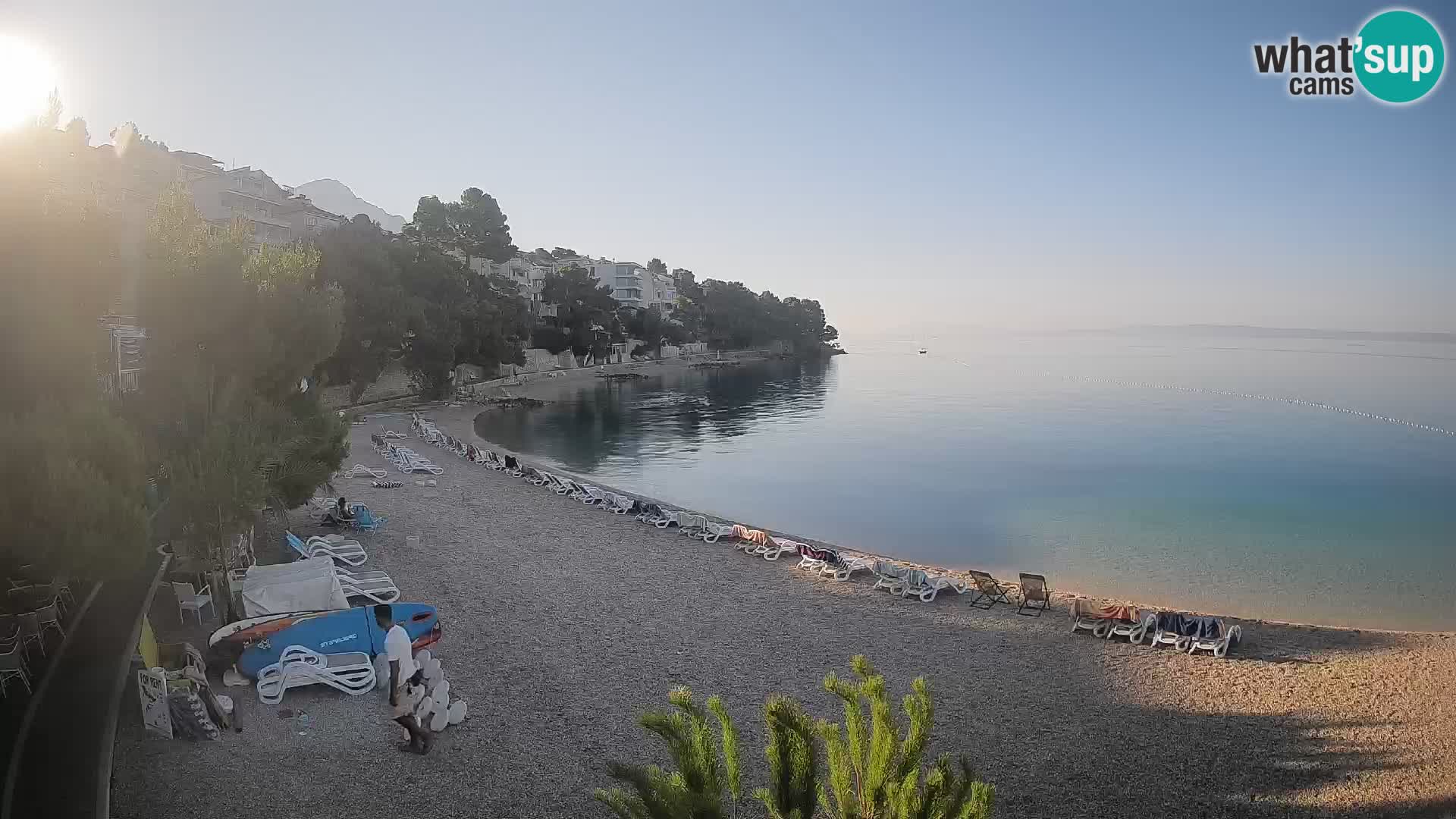 Webcam Lučica Strand Beach Brela – Liveblick von der Adriaküste
