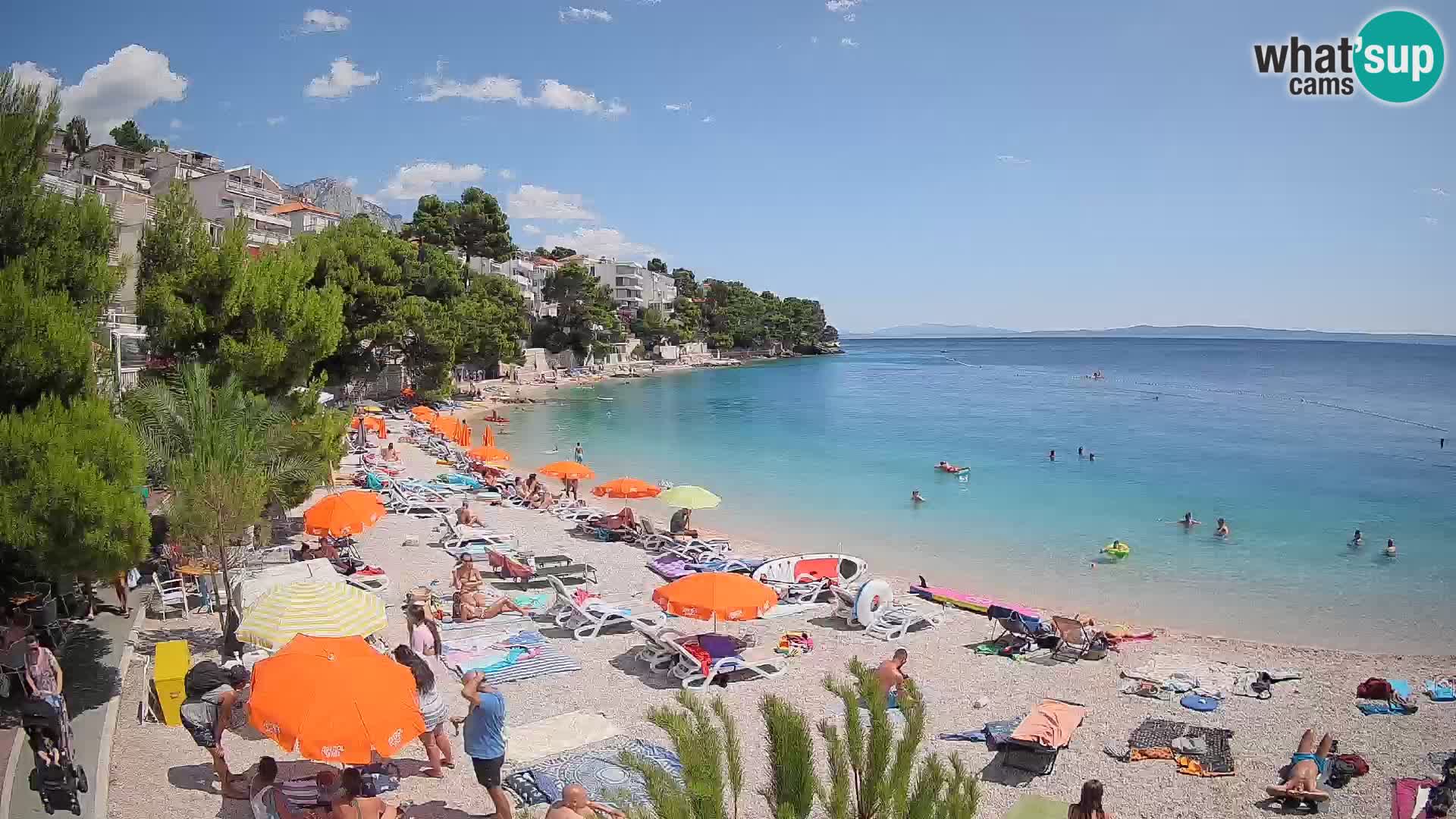 Webcam Plage Lučica Brela – Vue en direct sur la côte adriatique
