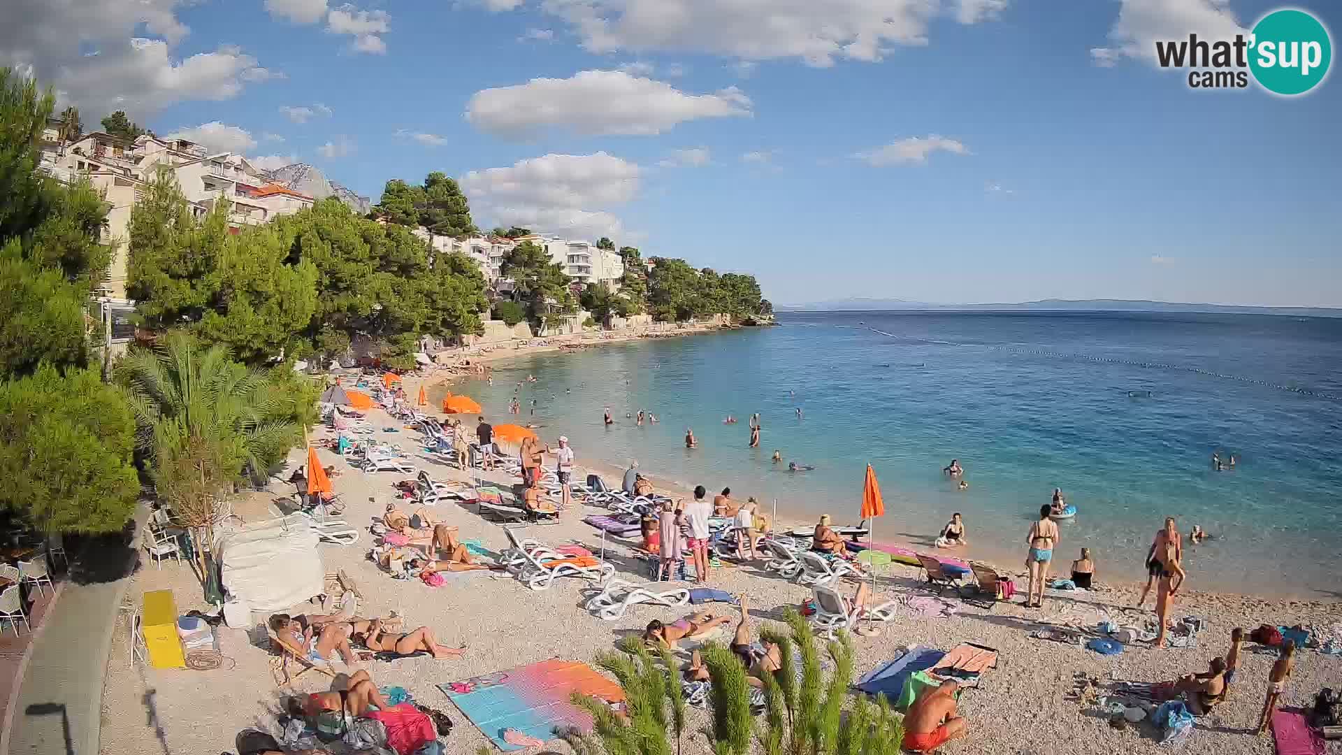 Webcam Lučica Strand Beach Brela – Liveblick von der Adriaküste