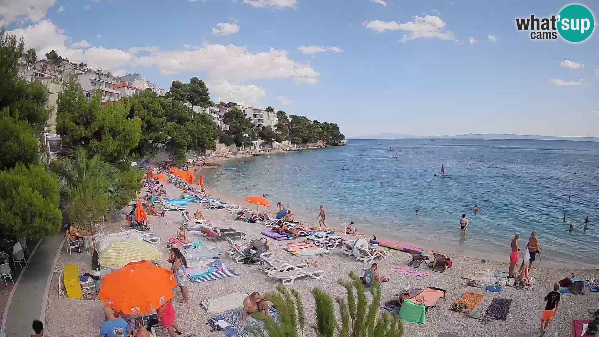 Webcam Lučica Strand Beach Brela – Liveblick von der Adriaküste