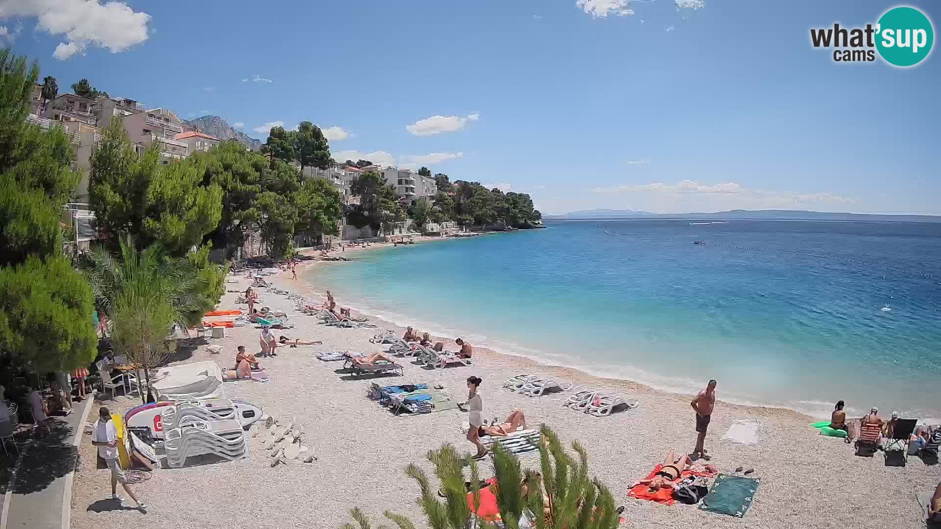 Webcam Plage Lučica Brela – Vue en direct sur la côte adriatique